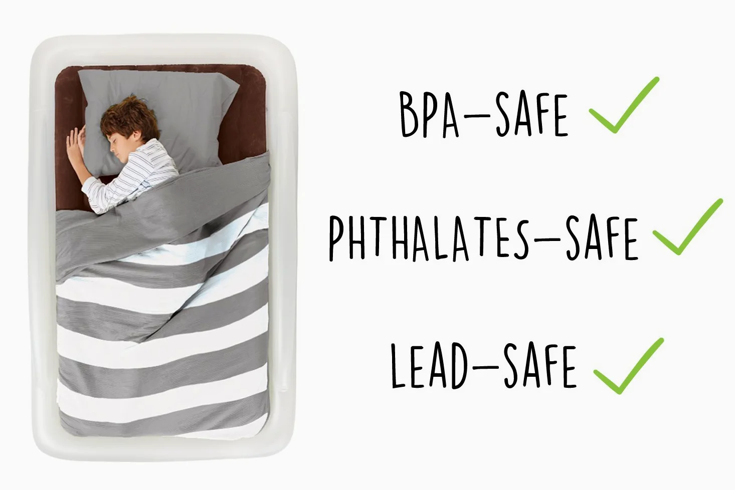 Materasso gonfiabile da viaggio Shrunks per bambini e adulti con pompa elettrica, letto gonfiabile portatile per viaggi, campeggio, pigiama party o casa, letto singolo | Twin-Sized 200 by 110 cm