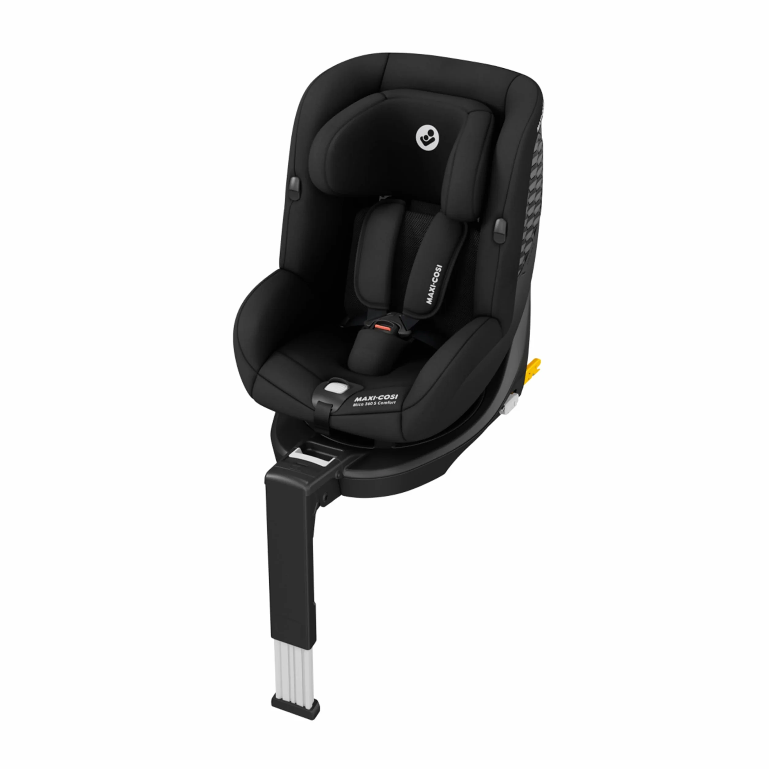Maxi-Cosi Mica 360 S Comfort, Tessuti Traspiranti, Seggiolino Auto Girevole 360, 0-4 Anni (40-105 cm), Rotazione FlexiSpin, 5 Posizioni Reclinate, Protezione G-CELL, Ganci per Cinture, Authentic Black