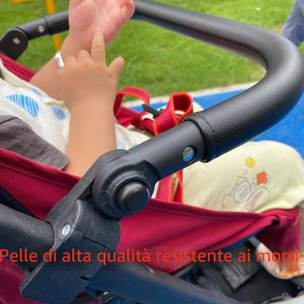 Barra paraurti per accessori per passeggini per bambini, protezione mani, bracciolo in pelle PU antigraffio compatibile con il passeggino Cybex Libelle