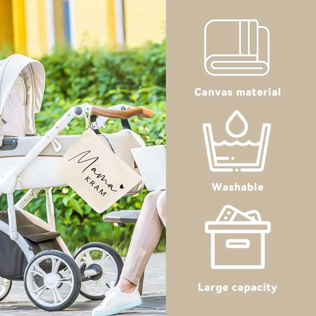 Trousse Per Trucchi Personalizzata Per Donne, Borsa Per Mamma Con Chiusura Lampo, Bianco