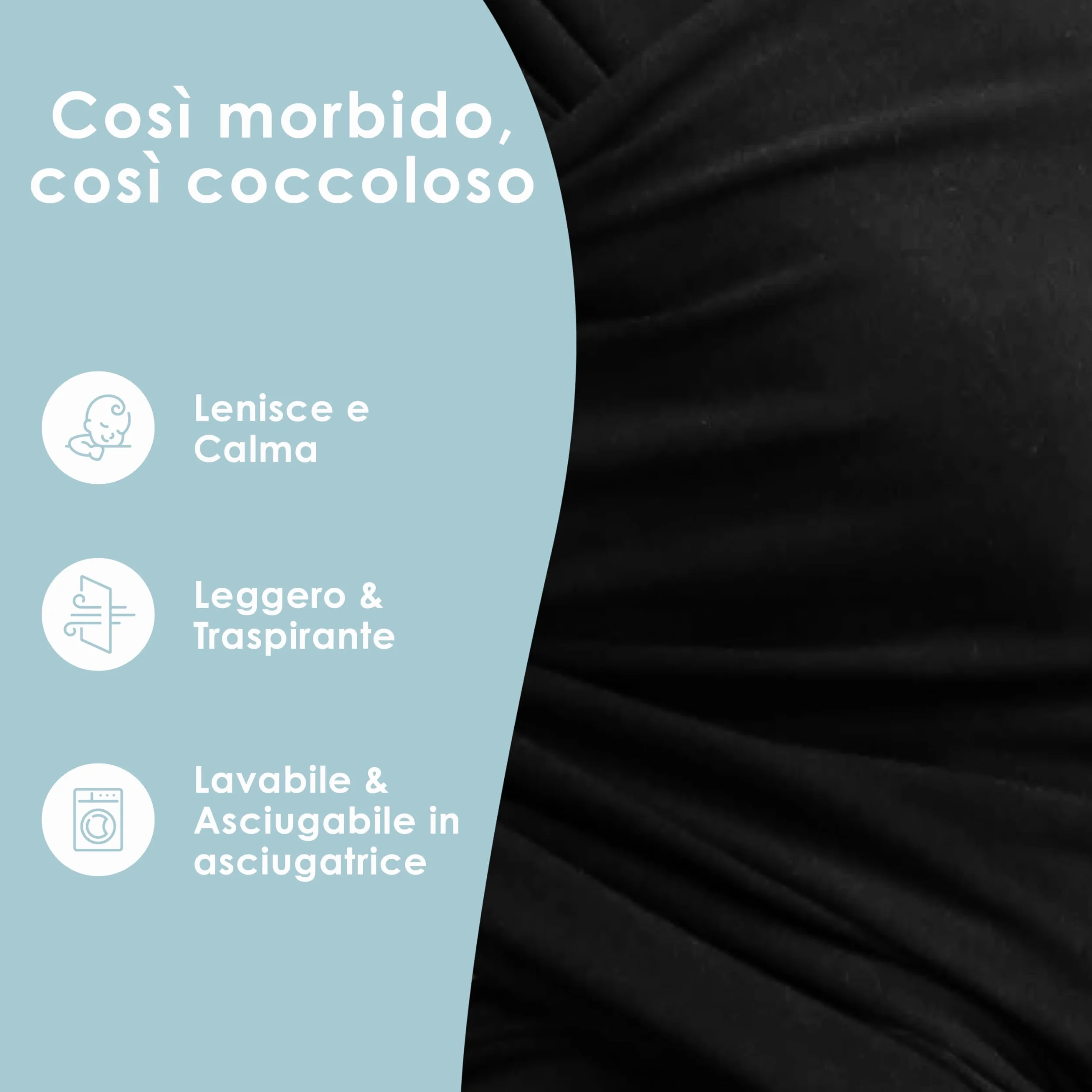 Sleepy Wrap Fascia Neonato Fino a 15 kg - Morbido, Facile da Indossare, Trasporto a Mani Libere, Marsupio Bambino a Fascia Porta Bebé (Nero)