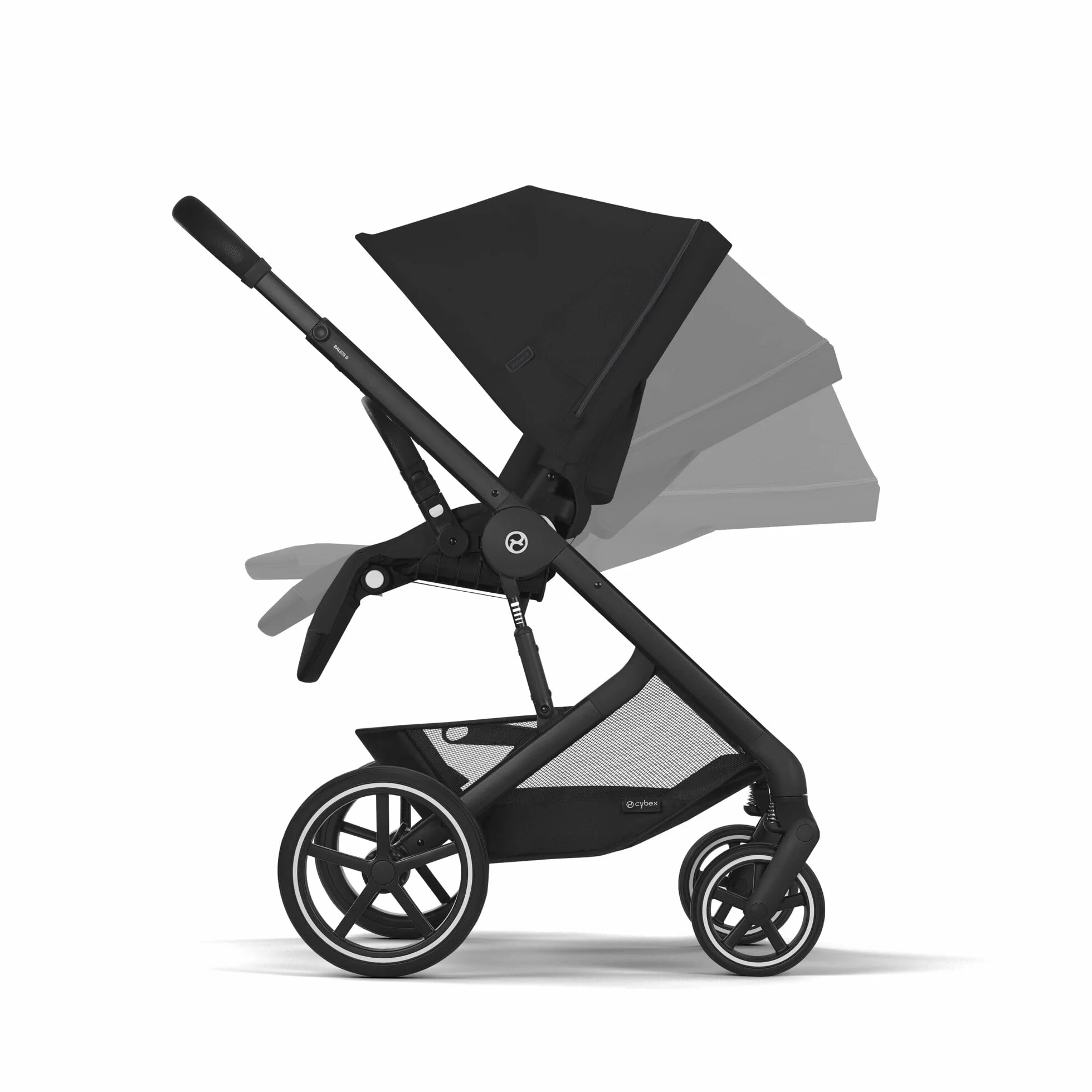 CYBEX Gold Passeggino Balios S Lux, Posizione Reclinabile Ergonomica, Sistema di Cintura con Una Sola Mano, Dalla Nascita Fino a 22 Kg (Circa 4 Anni), Moon Black