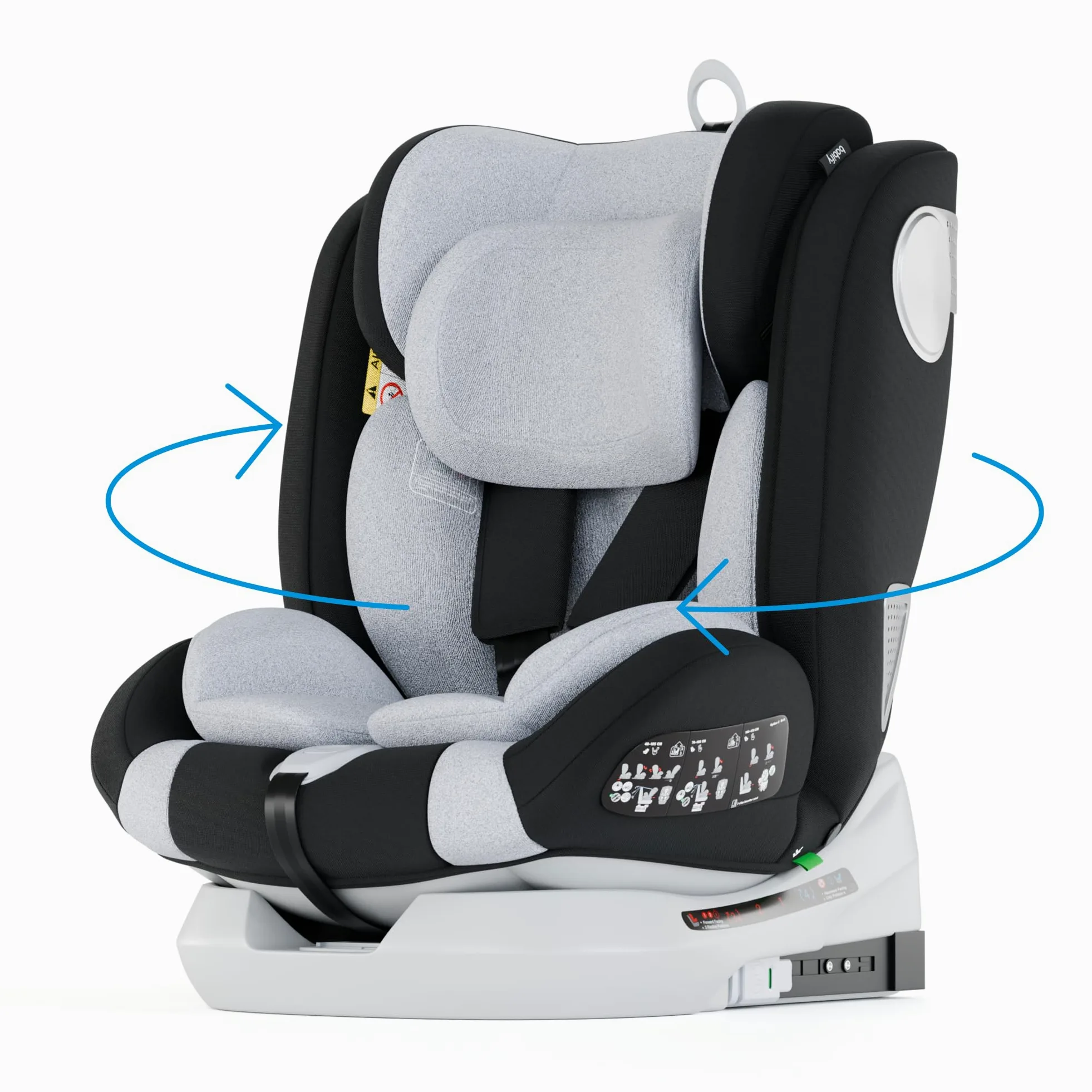 Babify Onboard Seggiolone Auto Isofix I-Size per Bambini da 0 Mesi - 12 Anni, 40-150cm, Seduta Auto Bimbi Regolabile e Reclinabile, rotazione di 360º, Gruppo 0, 1, 2, 3