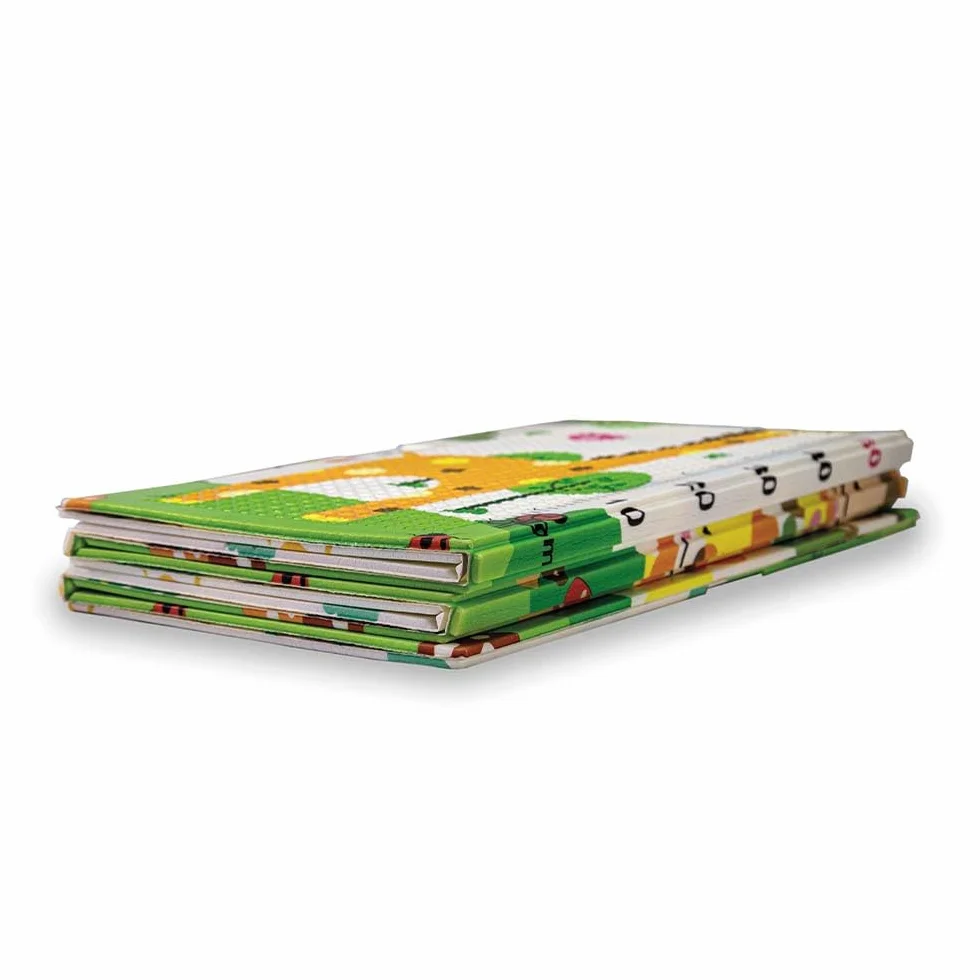 OLIVO.shop Tappeto gioco bambini pieghevole, Tappeto bambini, tappeto gioco neonato reversibile e non tossico, Tappeto cameretta 150x200 cm PLAY (GIRAFFA/CIRCO)
