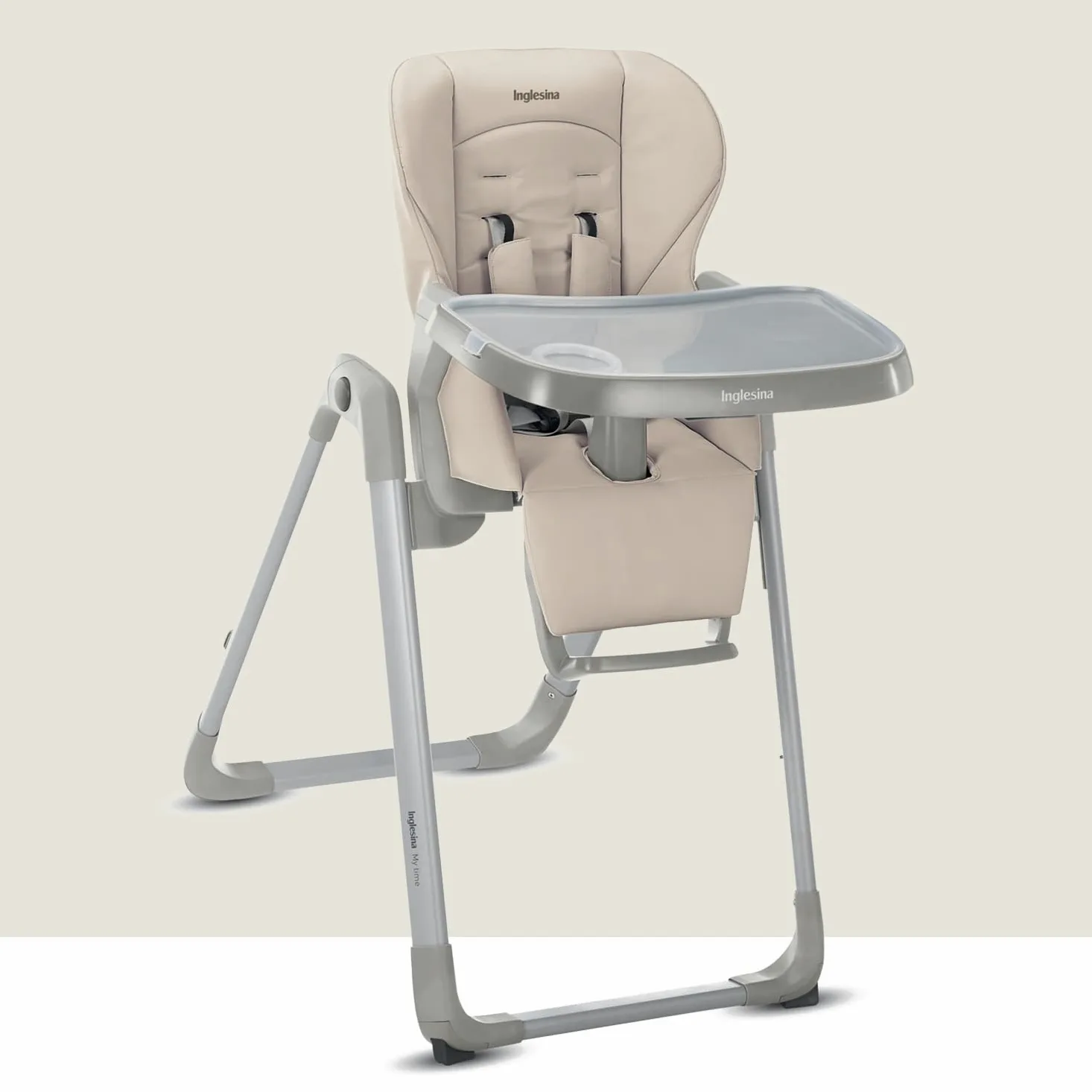 Inglesina My Time Seggiolone Pappa, Sugar, Reclinabile dalla Nascita ai 36 Mesi, Pieghevole, Design Moderno, Comfort e Igiene Massimi