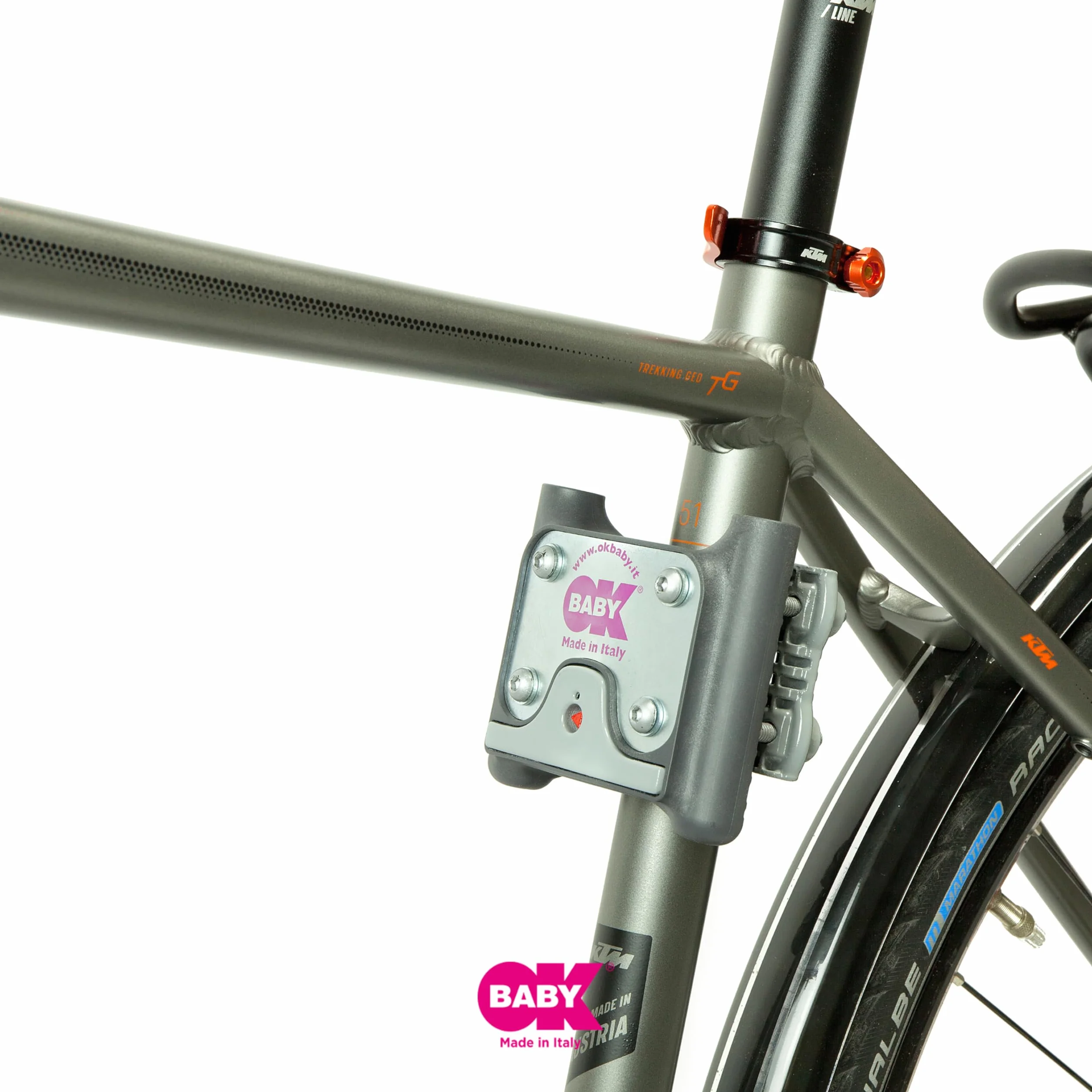 OKBABY Blocco di Fissaggio Bici per Seggiolini Posteriori Baby Shield Sirius 10+ Eggy
