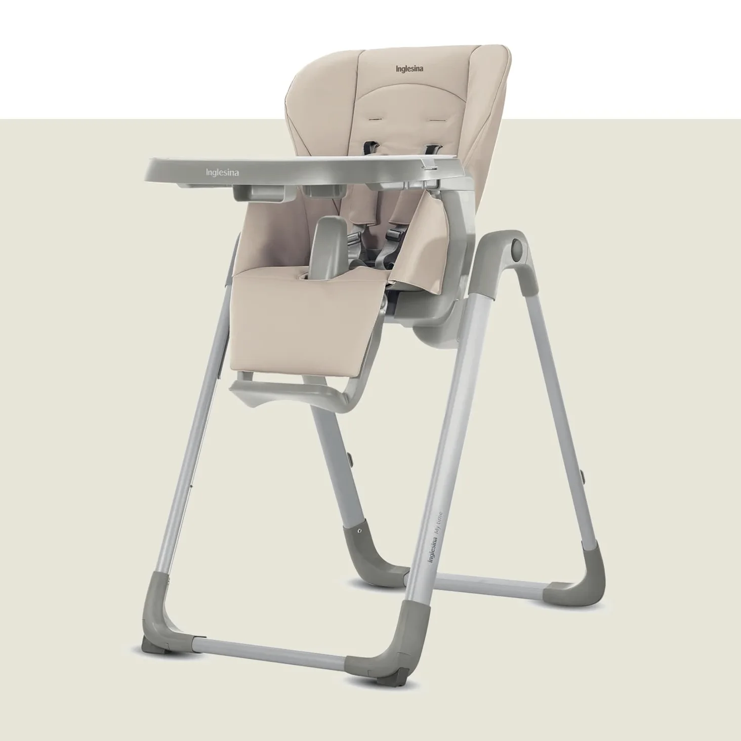 Inglesina My Time Seggiolone Pappa, Sugar, Reclinabile dalla Nascita ai 36 Mesi, Pieghevole, Design Moderno, Comfort e Igiene Massimi