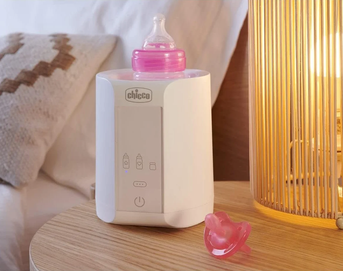 Chicco Scaldabiberon Neonato E Scalda Pappa, Con Tre Programmi, Spegnimento Automatico dopo un'ora, Mantiene il calore fino a un'ora, Bianco, ‎14 x 14 x 17.5 cm; 481 grammi
