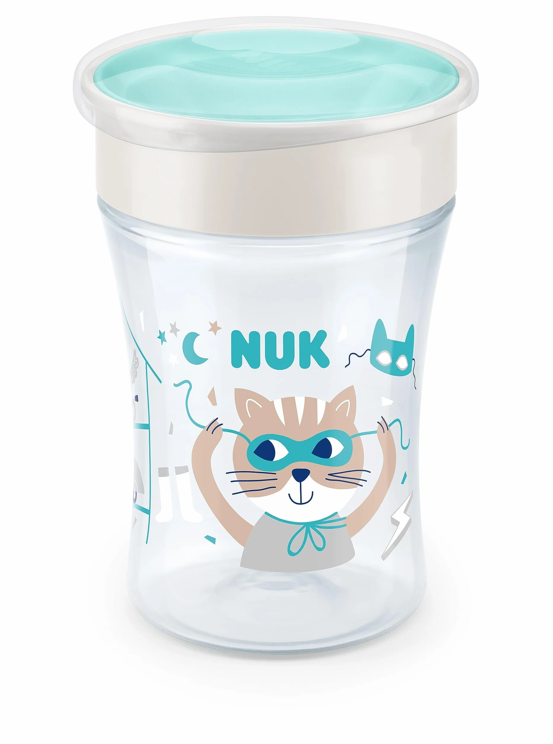 NUK Magic Cup e Mini Magic Bicchiere Antigoccia Duo Set | Bordo anti-rovesciamento a 360° | 6+ mesi | Senza BPA | 230 ml & 160 ml | Turchese