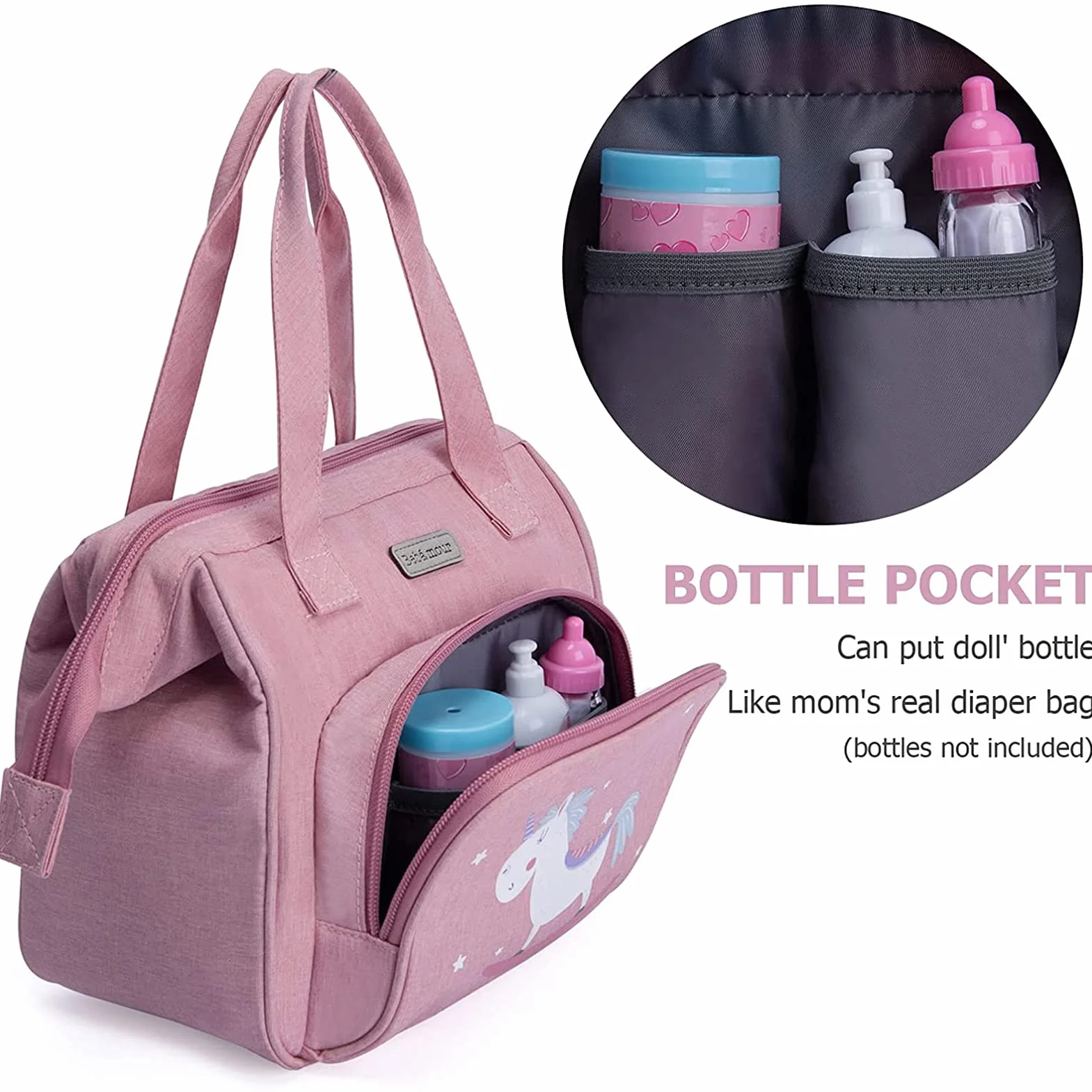 Bebamour Unicorno Baby Doll Borsa Fasciatoio Bambola Cambiare Pad Accessori Bambino Moda Balloon Pattern