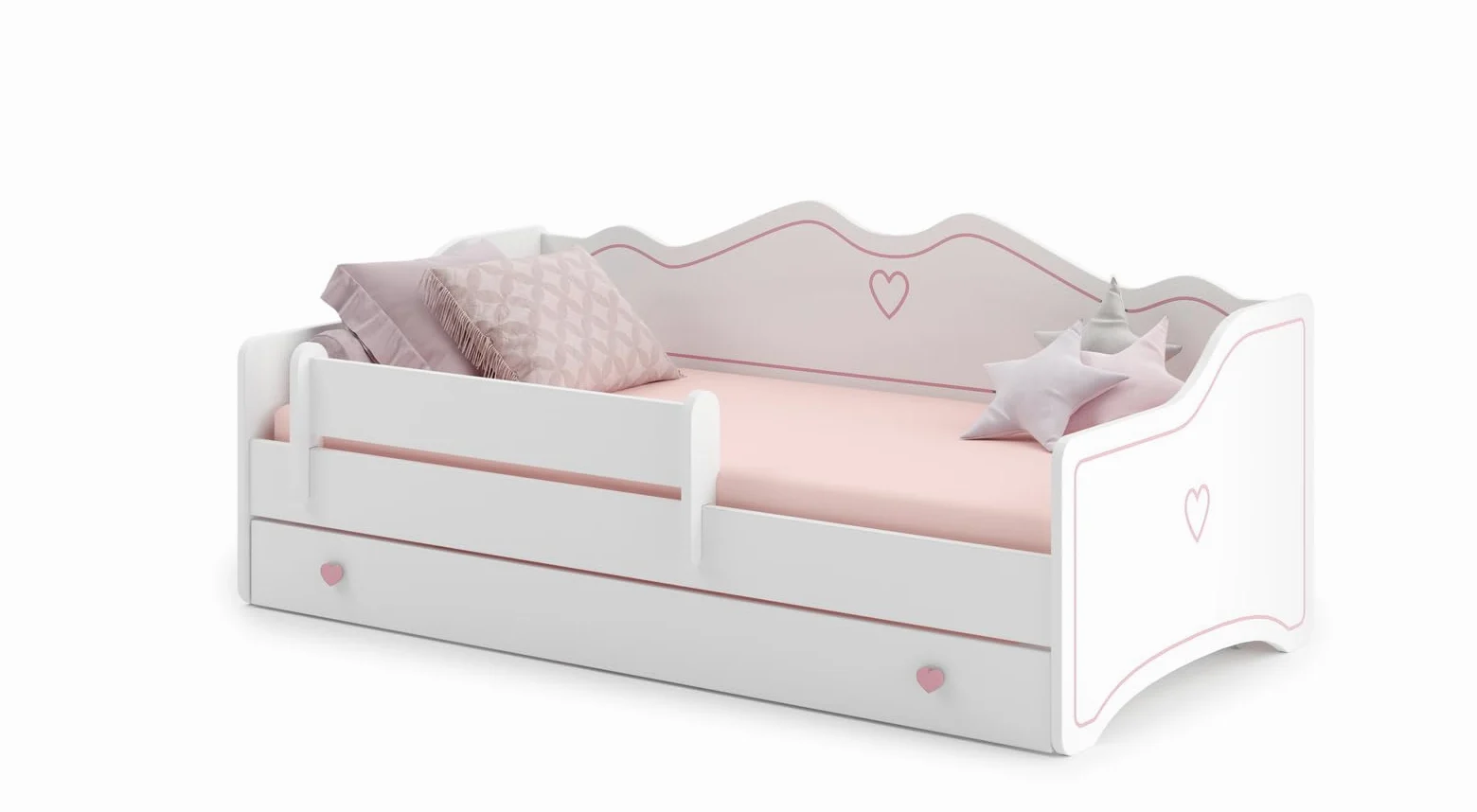 KOBI Letto per bambini Emma 180 x 80 cm, colore: Rosa