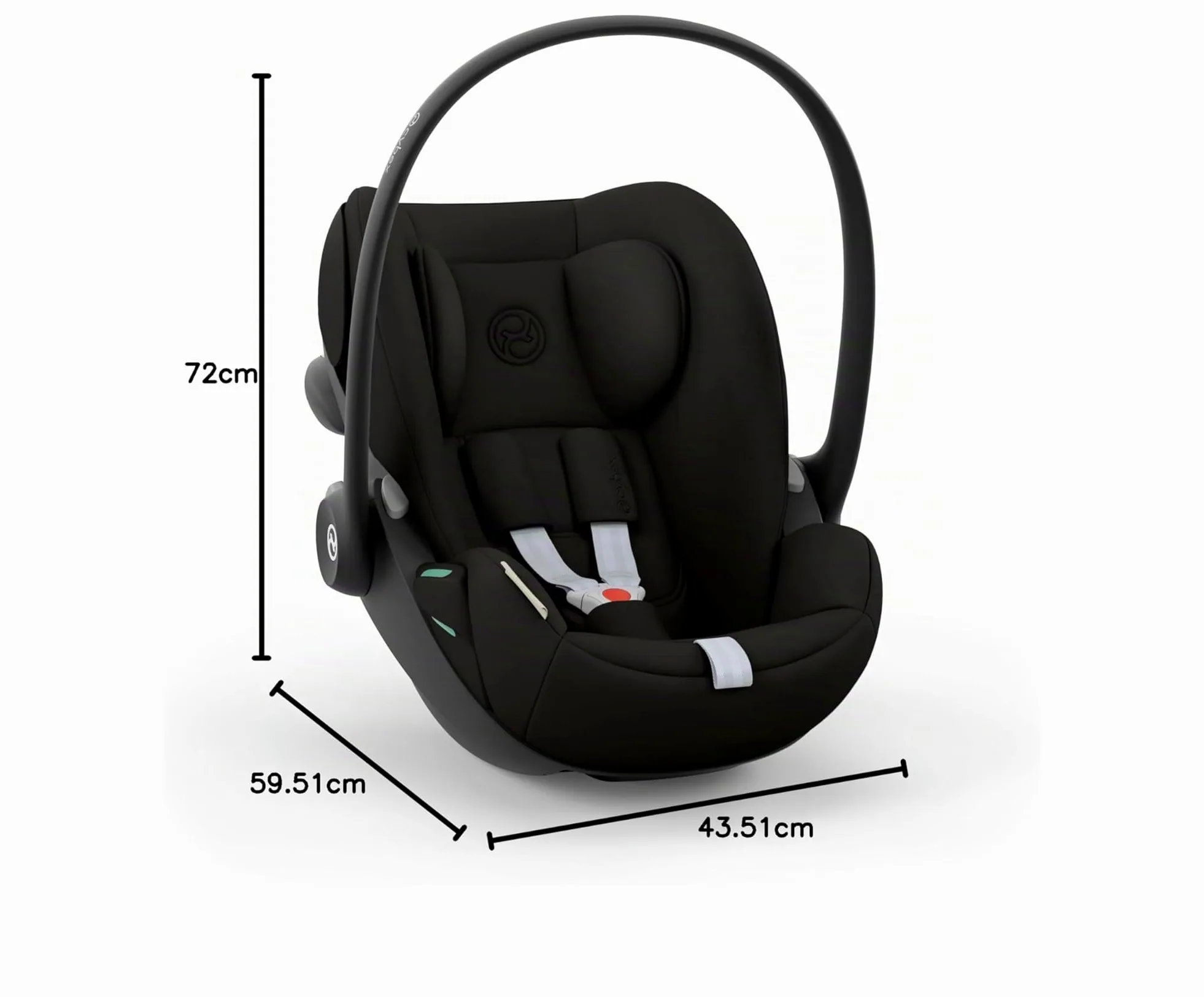 CYBEX Gold Seggiolino auto Cloud G i-Size Comfort, Incl. riduttore per neonati, Dalla nascita a circa 24 mesi, Per bambini da 40 cm a 87 cm, Max. 13 kg, Magic Black
