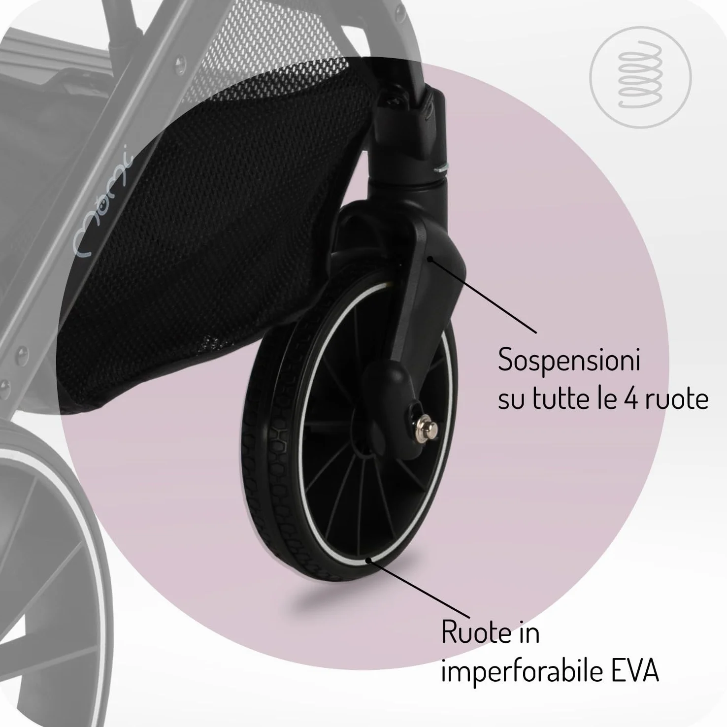 Passeggino MoMi ESTELLE DAKAR a partire da 6 mesi (fino a 22 kg), pieghevole con cintura di sicurezza a 5 punti, cestino porta spesa e funzione di apertura, manico telescopico per il traino
