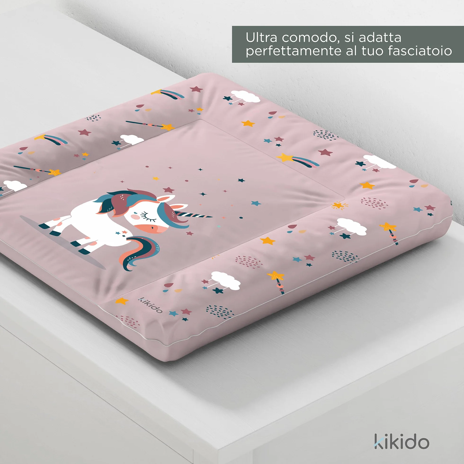Materassino Fasciatoio 70x50 Unicorno Lavabile Impermeabile Universale per Neonato