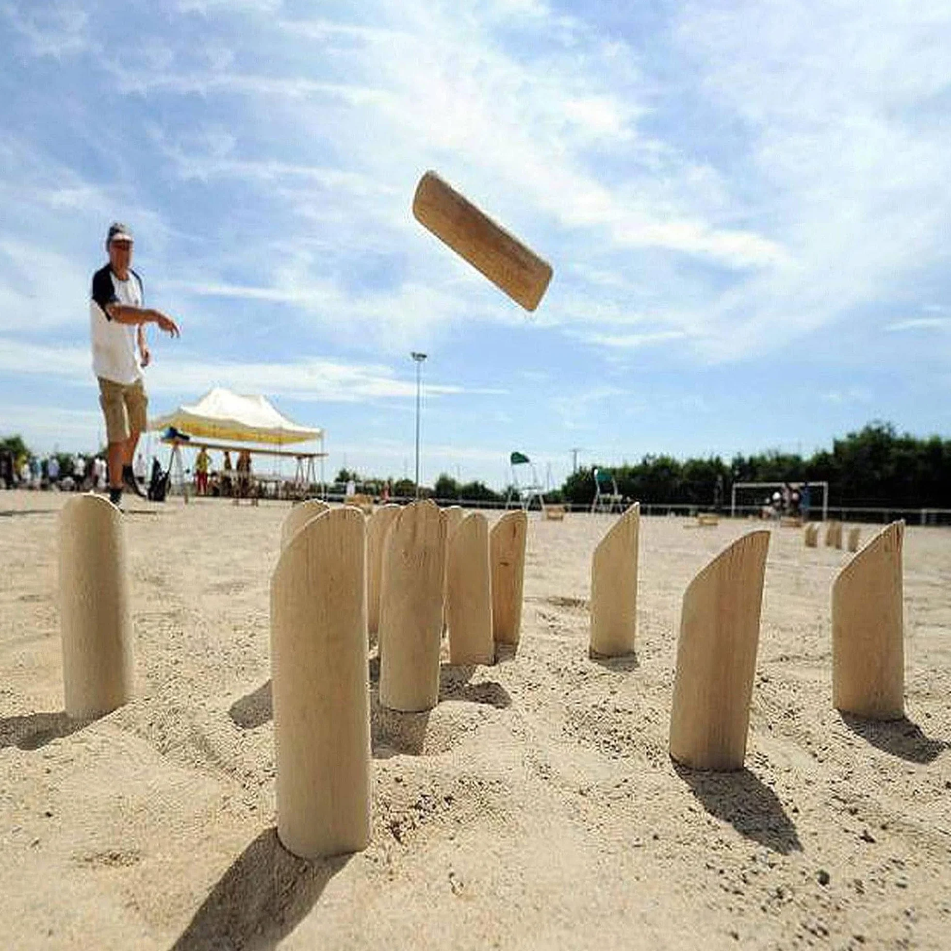 WELL HOME MOBILIARIO & DECORACIÓN Set KUBB 13 Pezzi Legno Naturale 20,4x10x25,5