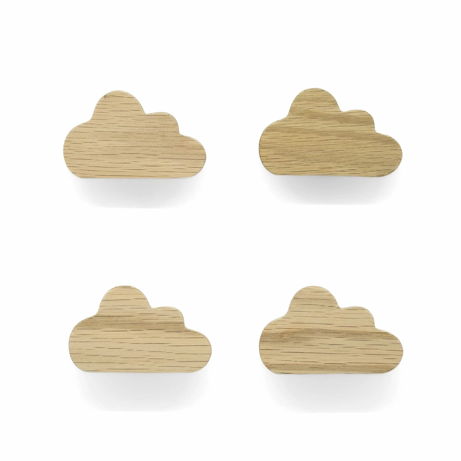 4 maniglie per mobili per cameretta dei bambini in legno di quercia non trattato a forma di nuvola pomelli adatti per comò per armadio per cassetti per cameretta dei bambini idea regalo (4 nuvola)