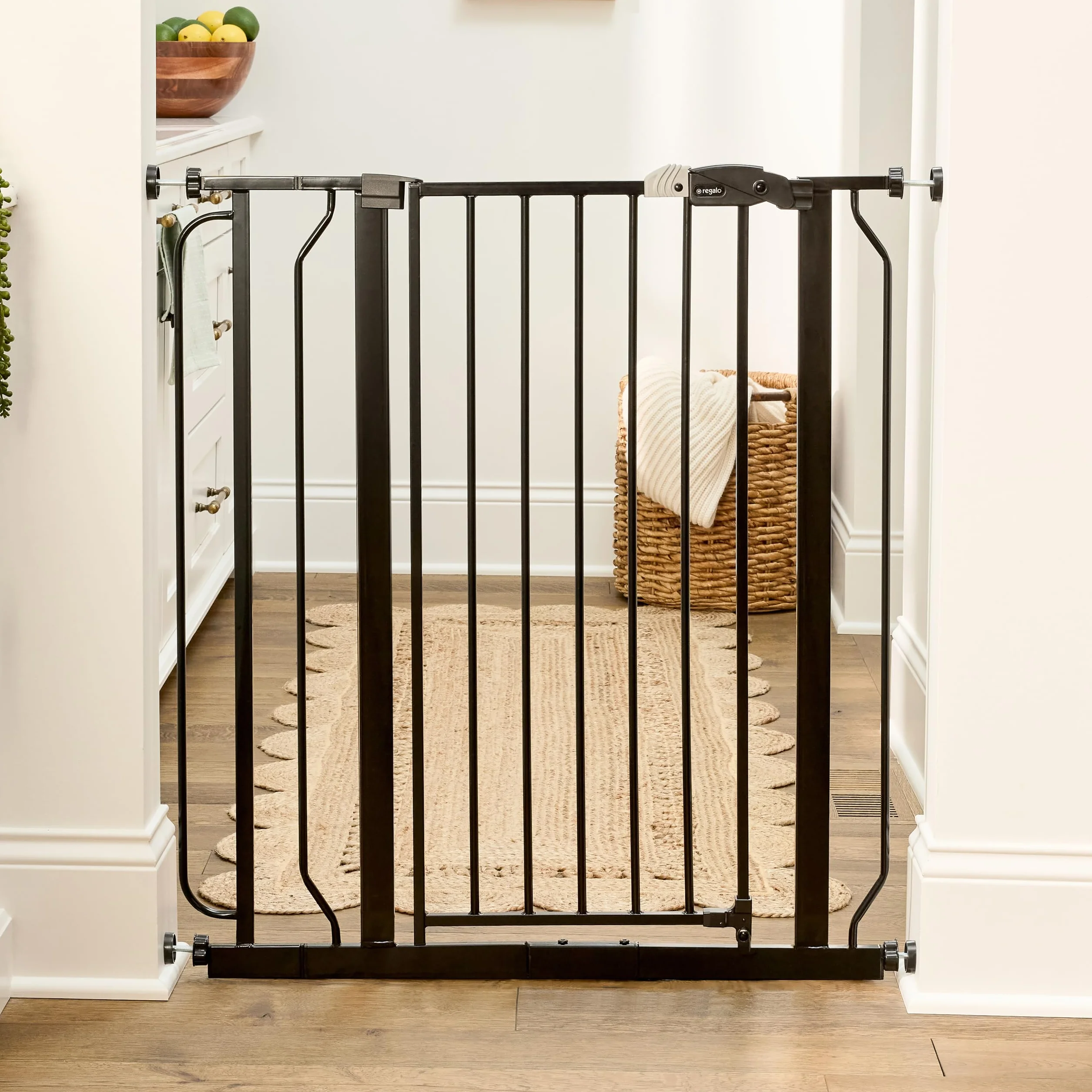 Regalo Safety 91.4cm Extra Tall Baby Gate for Doorways, Fits Openings 73.6-90cm, Pressure Mounted