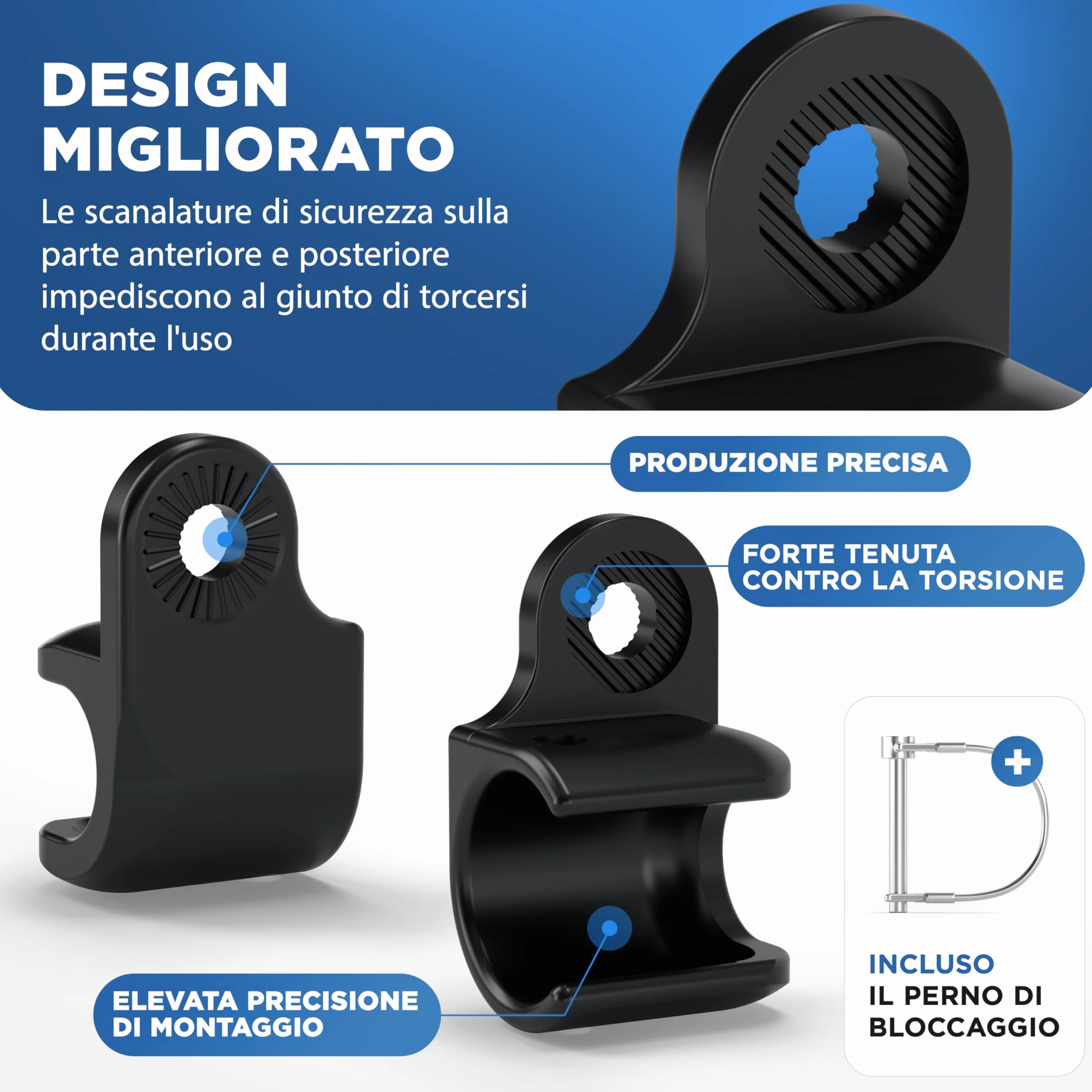Attacco per rimorchio LAINFELD Thule Chariot Coaster bicicletta con perno di sicurezza