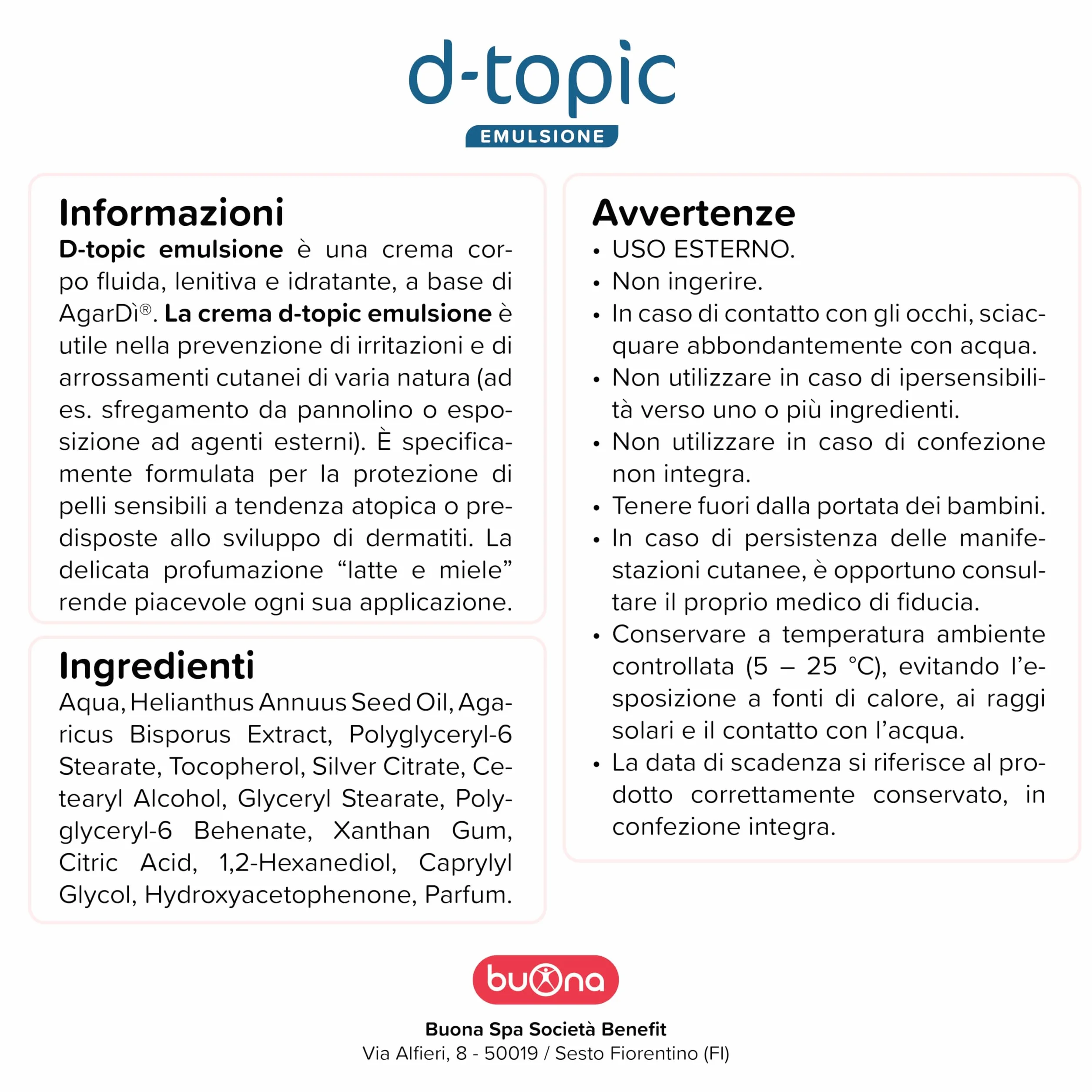 Crema Corpo Bambini e Neonati 100ml Emulsione Lenitiva Idratante Pelle Sensibile Secca Screpolata Atopica Profumo Latte e Miele