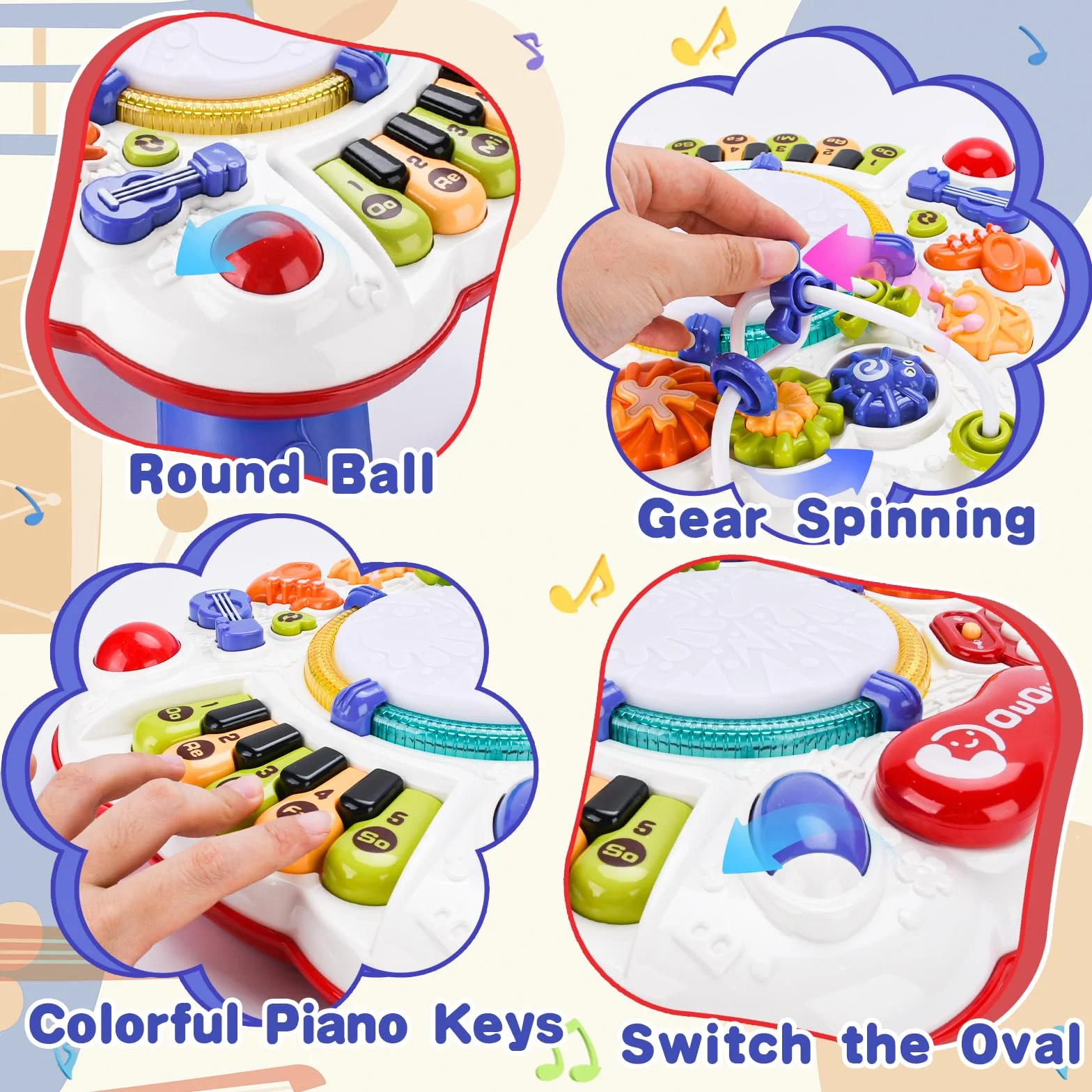 Little Tavolo Attività con Suoni e Luci Giochi Montessori Bambini 1 Anno