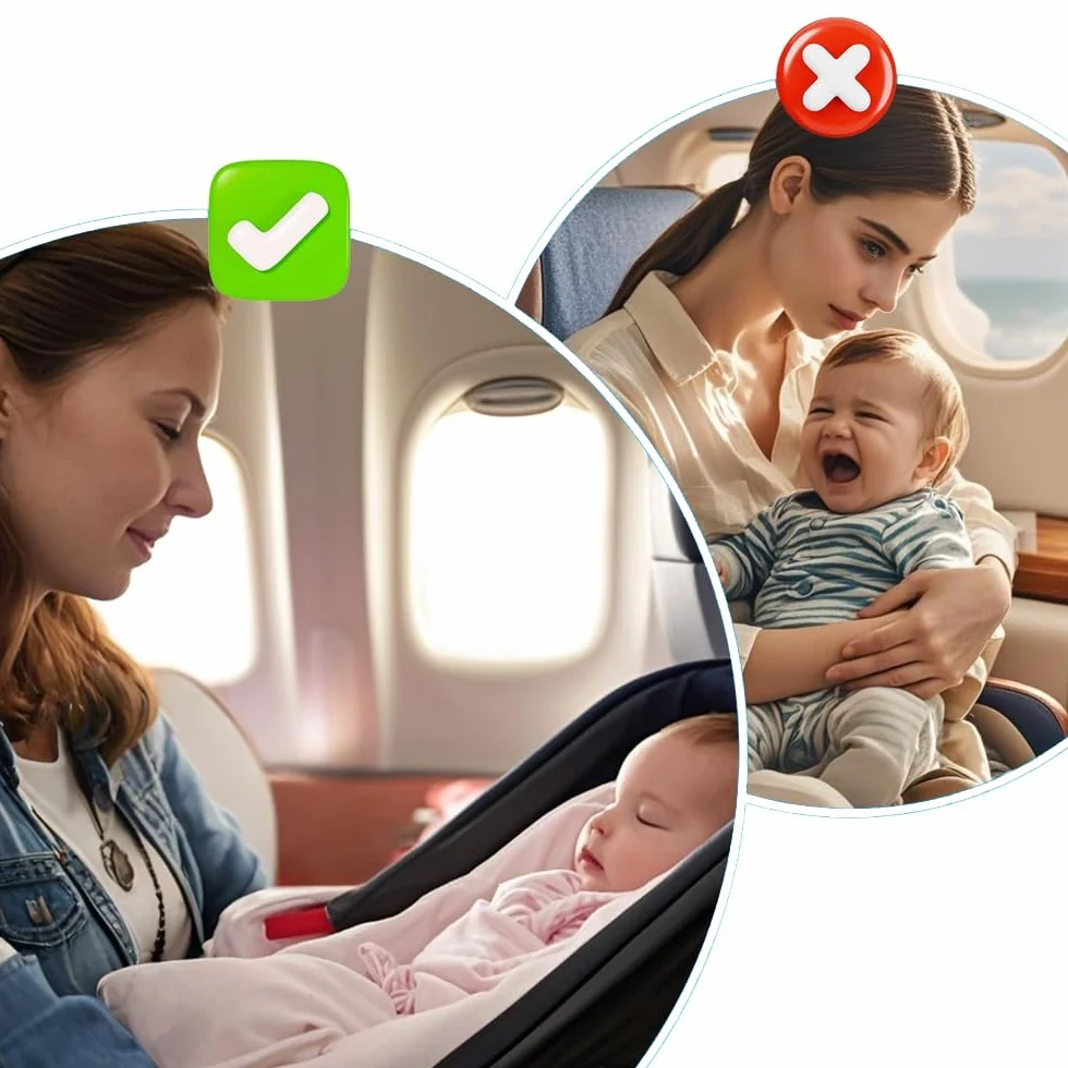 YGCHEN Amaca da Viaggio per Aereo, Lettino Pieghevole e Leggero per Neonati, Accessorio per Sedile Aereo
