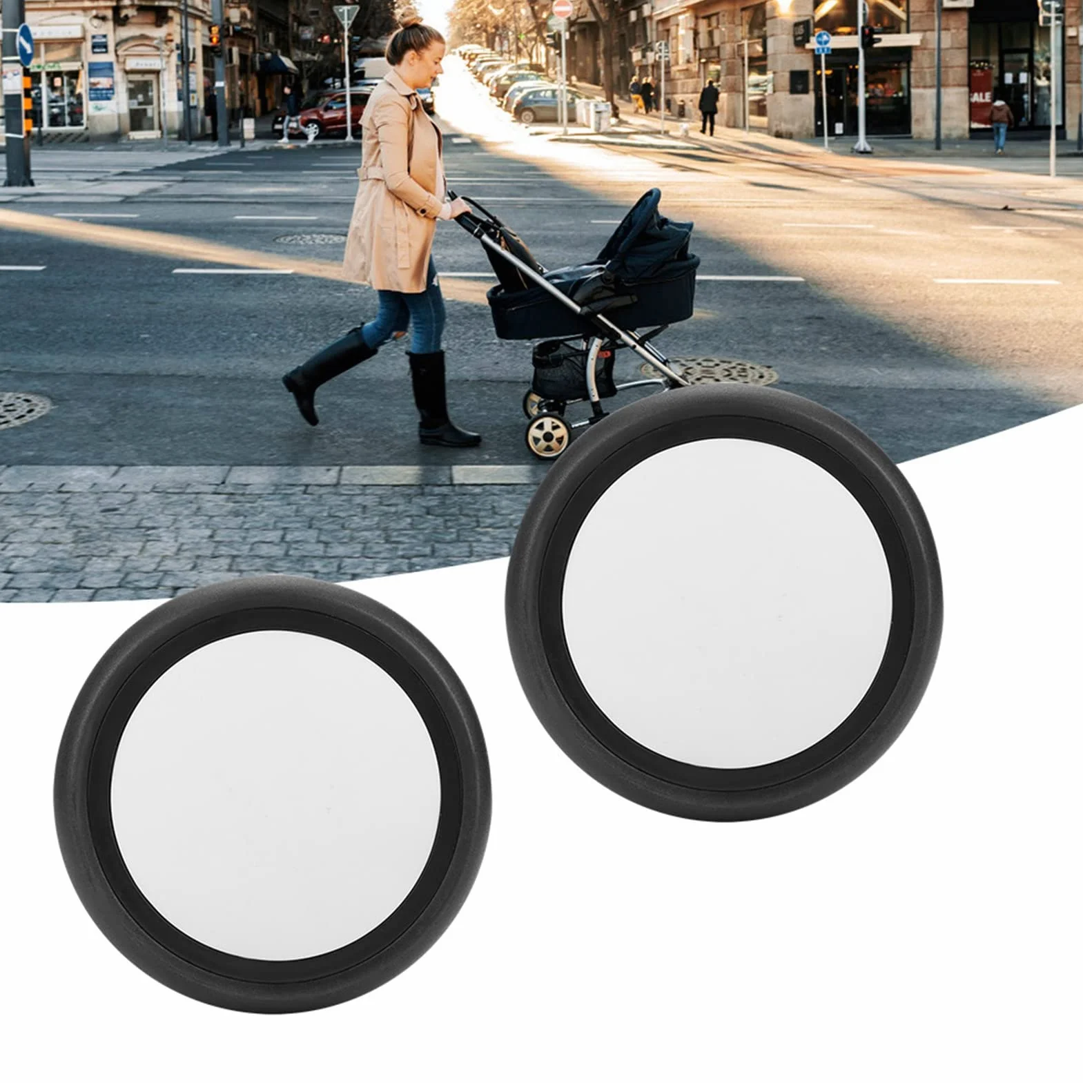 Ruote in gomma per passeggino, ruote di ricambio per passeggino Yoyo Babyzen in gomma anteriori e posteriori, accessori per passeggino Yoya Vovo con attrezzi (un paio di ruote posteriori)