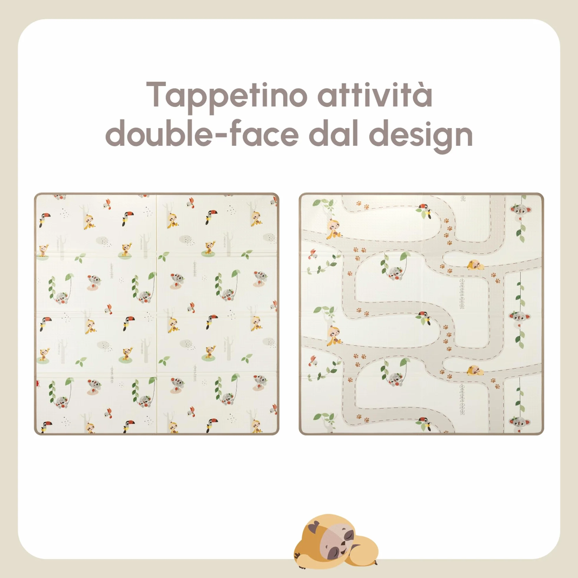 Tiny Love Tappeto Pieghevole Gioco Bambini XL in Schiuma, Tappetino Neonato, 0+ Mesi, Double-face, Leggero e Pieghevole, 150 x 150cm, Morbido e Spesso (1 cm), Impermeabile, Facile da Pulire, Boho Chic