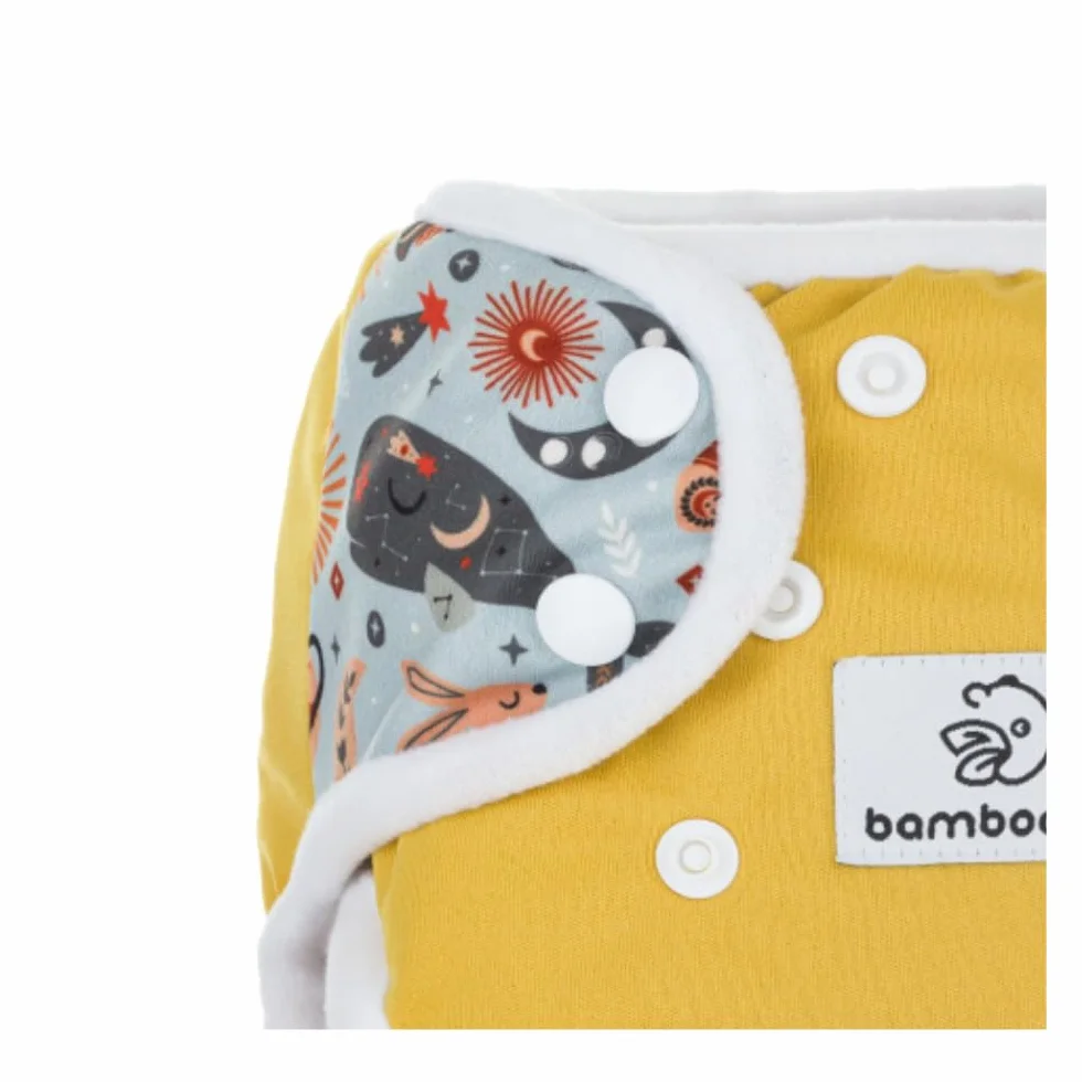 Pannolini impermeabili lavabili taglia unica doppia chiusura bottoni barriera laterale elastico vita