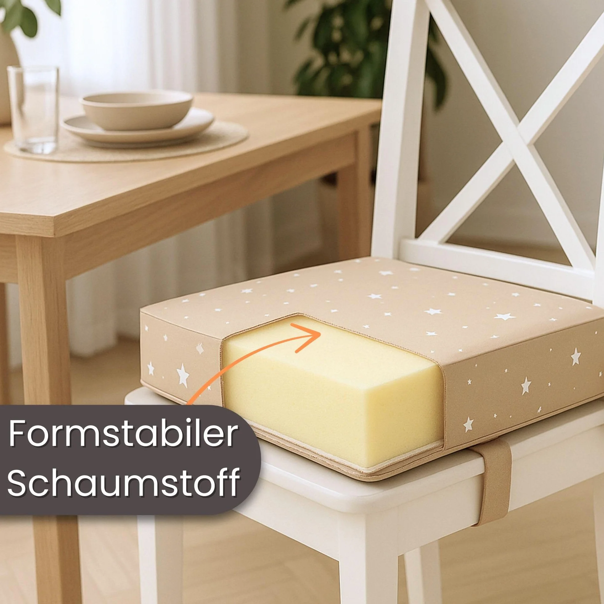 Rialzo sedia bambini cuscino rialzato 32x32x8 cm seduta supporto bambino bambina inserto schiuma lavabile federa