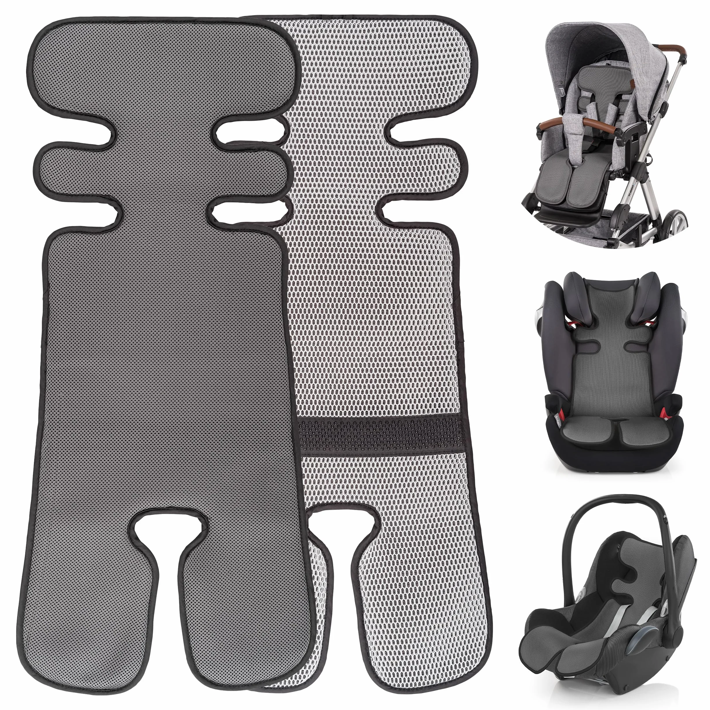 Zamboo Copri Seggiolino Auto Bambini Universale Antisudore Traspirante Grigio Scuro