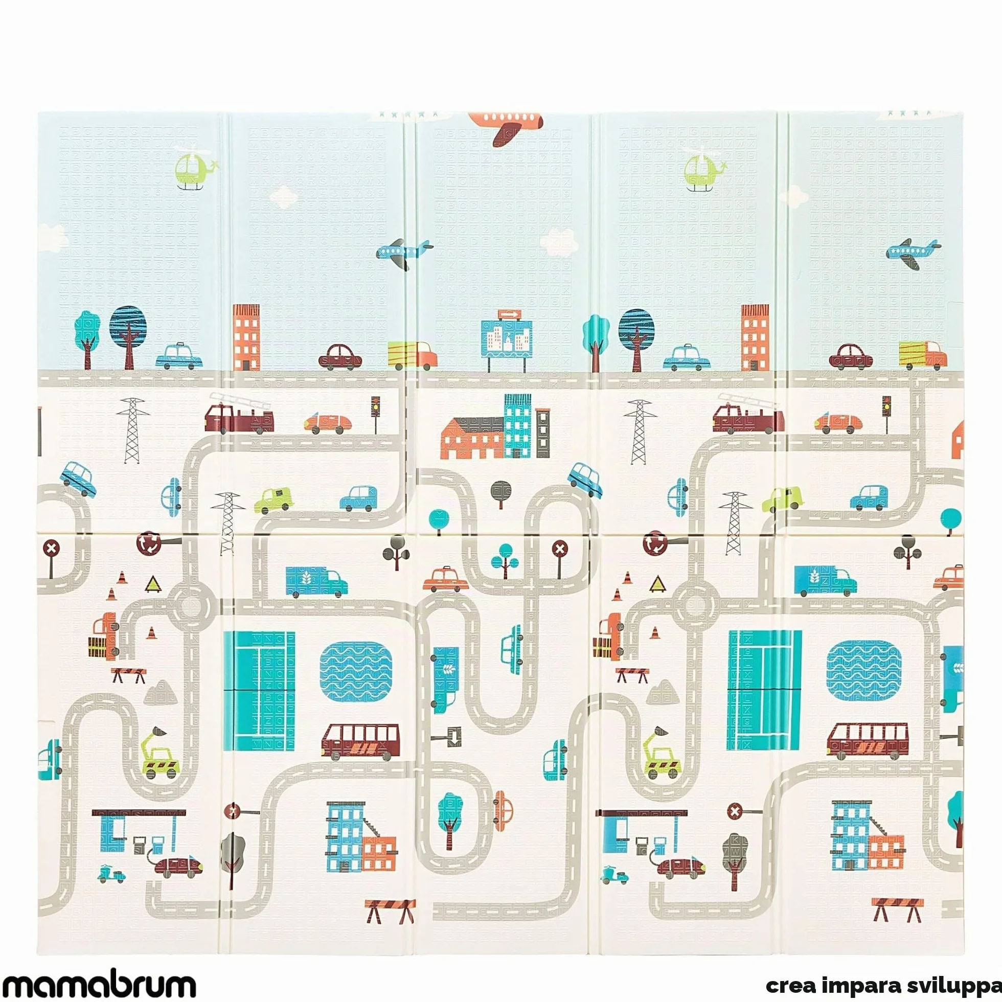 Mamabrum Tappetino da Gioco Pieghevole per Bambini, 200 x 180 x 1 cm, in Schiuma Impermeabile, Portatile e Non Tossico, Ideale per Pavimenti, Spesso e Allargato