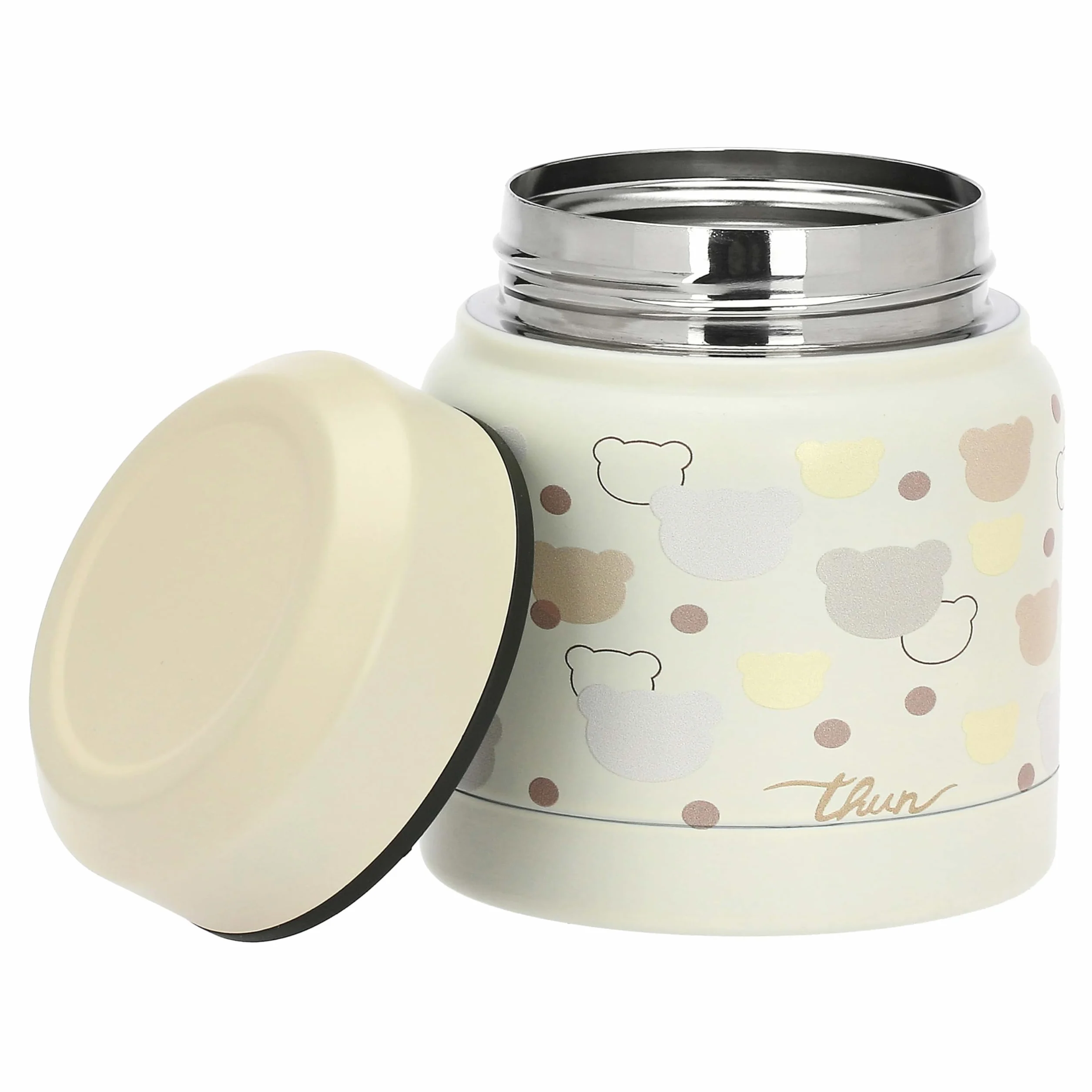 THUN Contenitore pappa termico Acciaio inox PP silicone Baby Dolce Fattoria 9.2 cm 11.2 cm