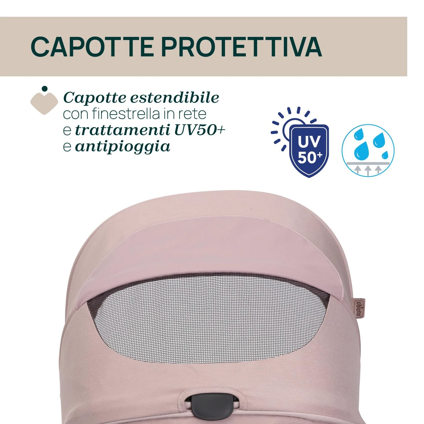 Chicco Passeggino Seety, Passeggino Leggero e Compatto Da 0 Mesi a 4 Anni, Portata Max 22kg, Passeggino Pieghevole, Schienale Reclinable, Chiusura Automatica in 1 Gesto, Capotte Parasole e Parapioggia