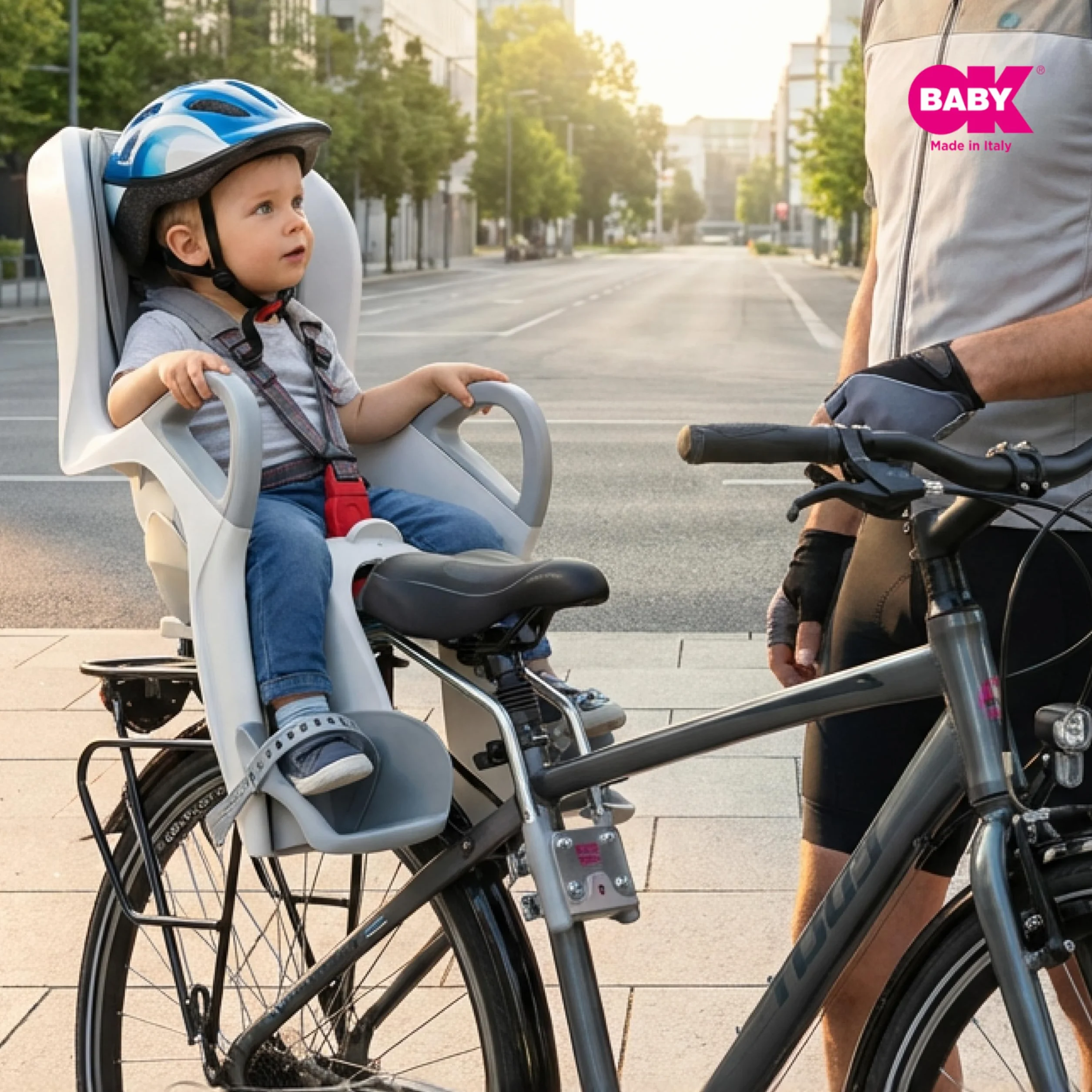 OKBABY Blocco di Fissaggio Bici per Seggiolini Posteriori Baby Shield Sirius 10+ Eggy
