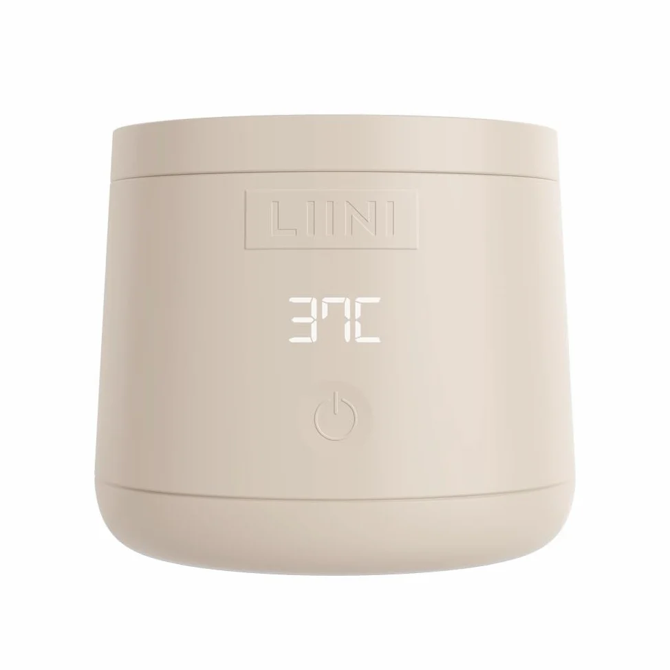 LIINI 4.0 PRO scaldabiberon con batteria, 75 W, beige - IP66 resistente alla polvere e ai getti d'acqua, 4 livelli 37/40/45/50°C, batteria 15.000 mAh, in viaggio e a casa, cavo in alluminio USB-C da