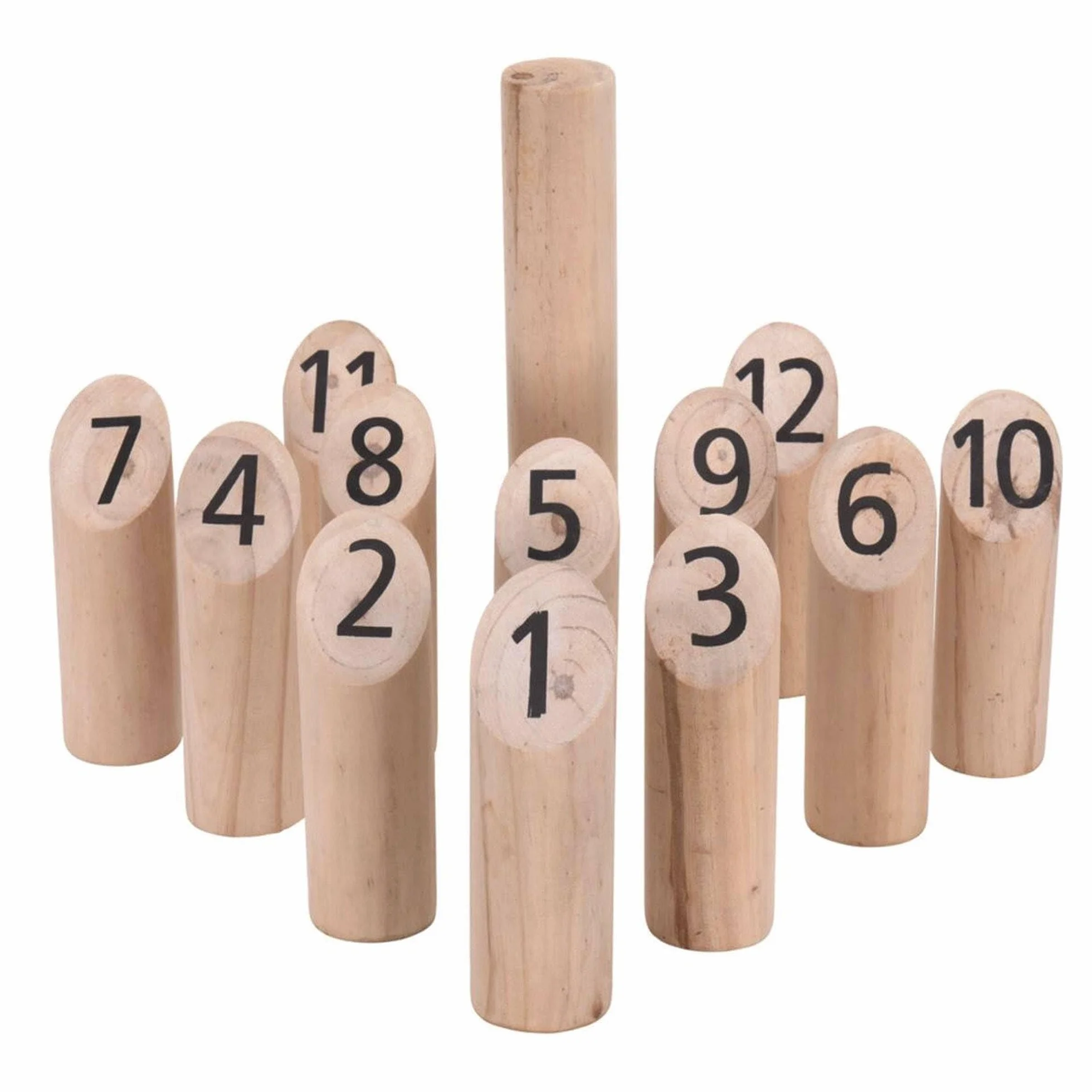 WELL HOME MOBILIARIO & DECORACIÓN Set KUBB 13 Pezzi Legno Naturale 20,4x10x25,5
