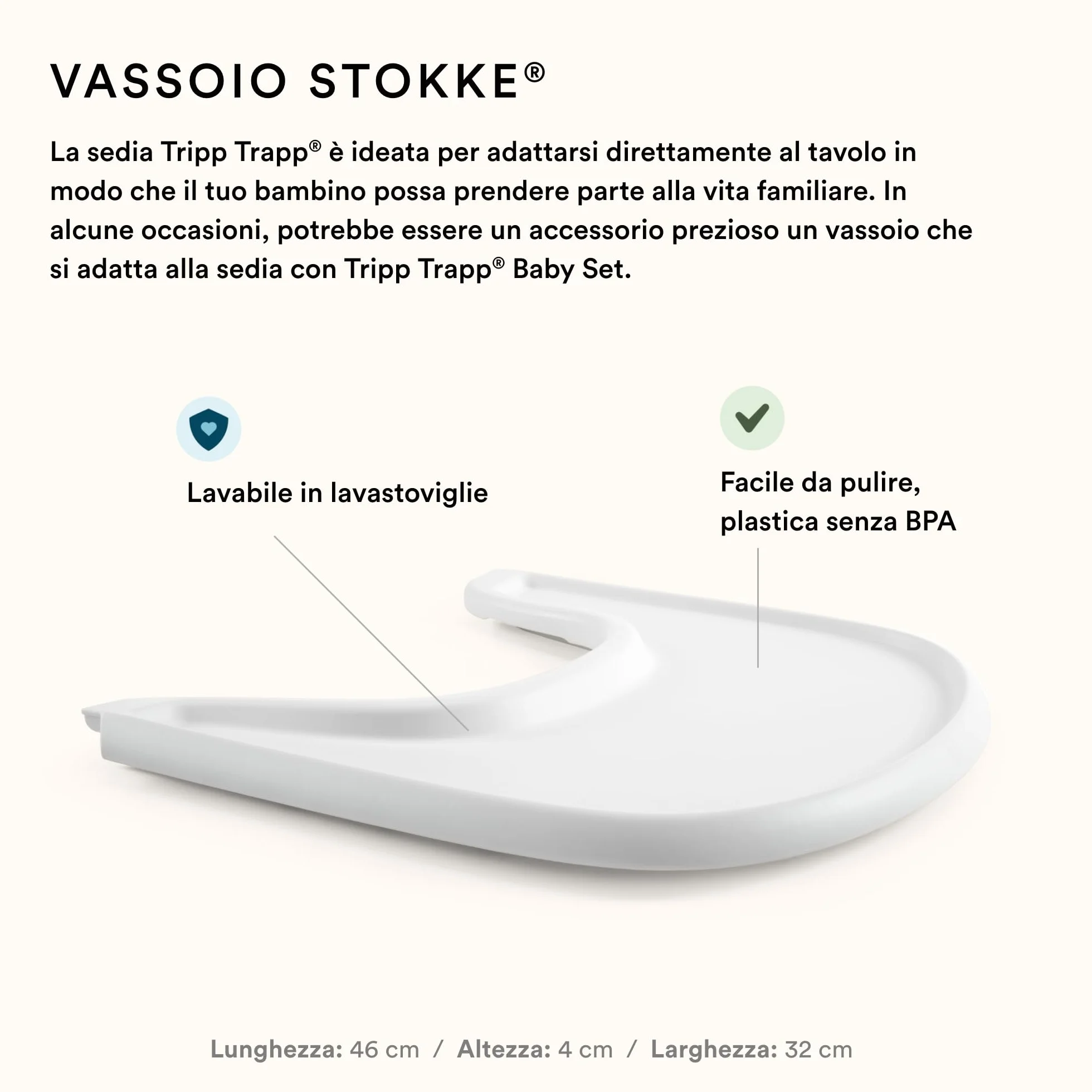 Seggiolone Stokke Tripp Trapp (Glacier Green) Con Vassoio (Bianco) - Include Sedia, Baby Set 2 per Bambini Da 6 a 36 Mesi - Regolabile e Facile Da Pulire