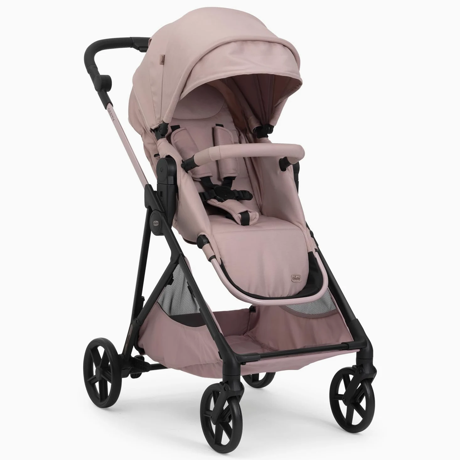 Chicco Passeggino Seety, Passeggino Leggero e Compatto Da 0 Mesi a 4 Anni, Portata Max 22kg, Passeggino Pieghevole, Schienale Reclinable, Chiusura Automatica in 1 Gesto, Capotte Parasole e Parapioggia