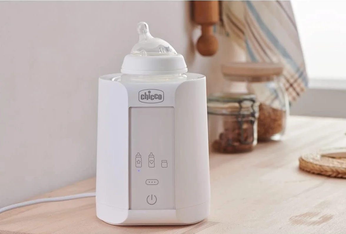 Chicco Scaldabiberon Neonato E Scalda Pappa, Con Tre Programmi, Spegnimento Automatico dopo un'ora, Mantiene il calore fino a un'ora, Bianco, ‎14 x 14 x 17.5 cm; 481 grammi