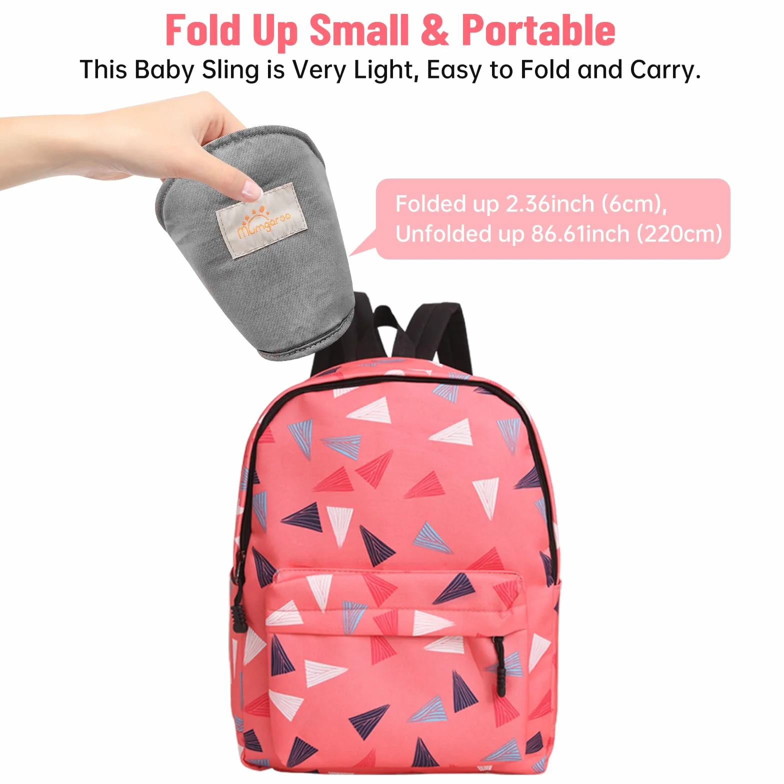 Fascia Neonato, Marsupio Neonato Cotone con Seduta Antiscivolo, Fascia Porta Bebe Ergonomico, Tutte le Stagioni, Fino a 15kg (Grigio Chiaro)