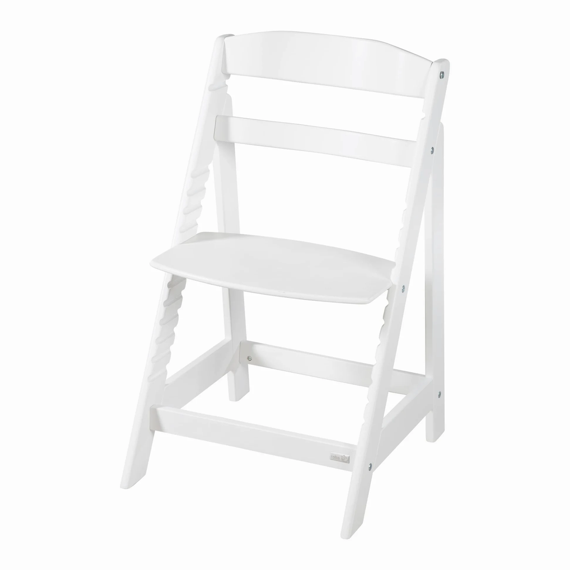 roba Seggiolone Evolutivo Sit Up Flex 2 in 1, Altezza Regolabile, dai 6 Mesi fino ai 70 kg, con Poggiapiedi, Robusto ed Ergonomico, Legno Laccato Bianco