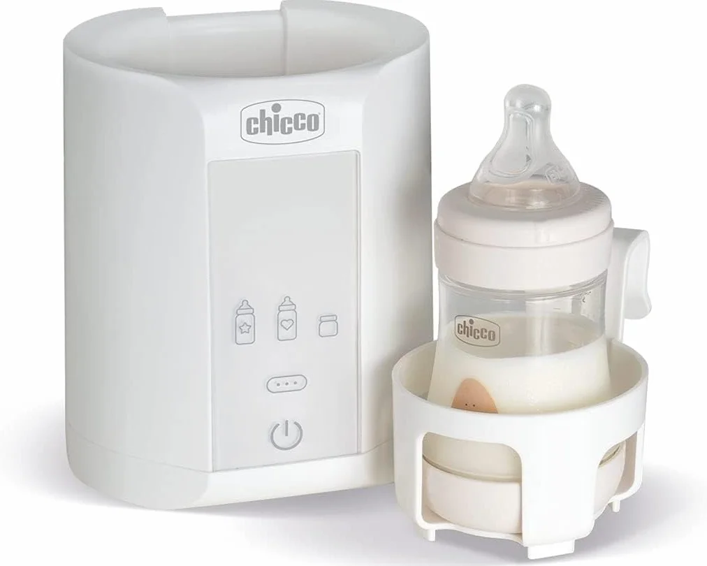 Chicco Scaldabiberon Neonato E Scalda Pappa, Con Tre Programmi, Spegnimento Automatico dopo un'ora, Mantiene il calore fino a un'ora, Bianco, ‎14 x 14 x 17.5 cm; 481 grammi