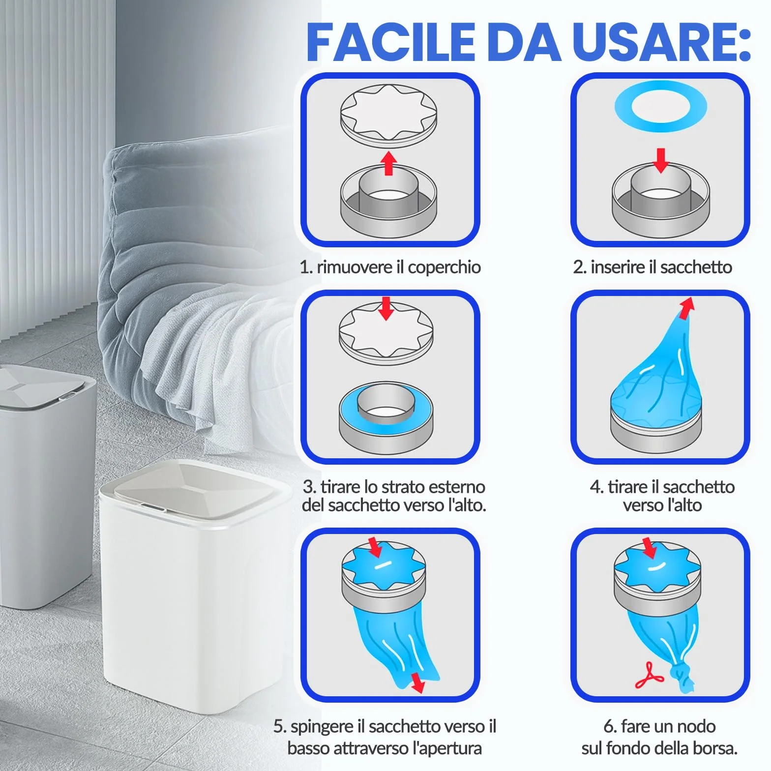 Sacchetti Mangiapannolini Antiodore Inodore Addensata 21 Pezzi Compatibili con Maialino Foppapedretti Tommee Tippee Twist & Click Simplee Tec Litter Locker