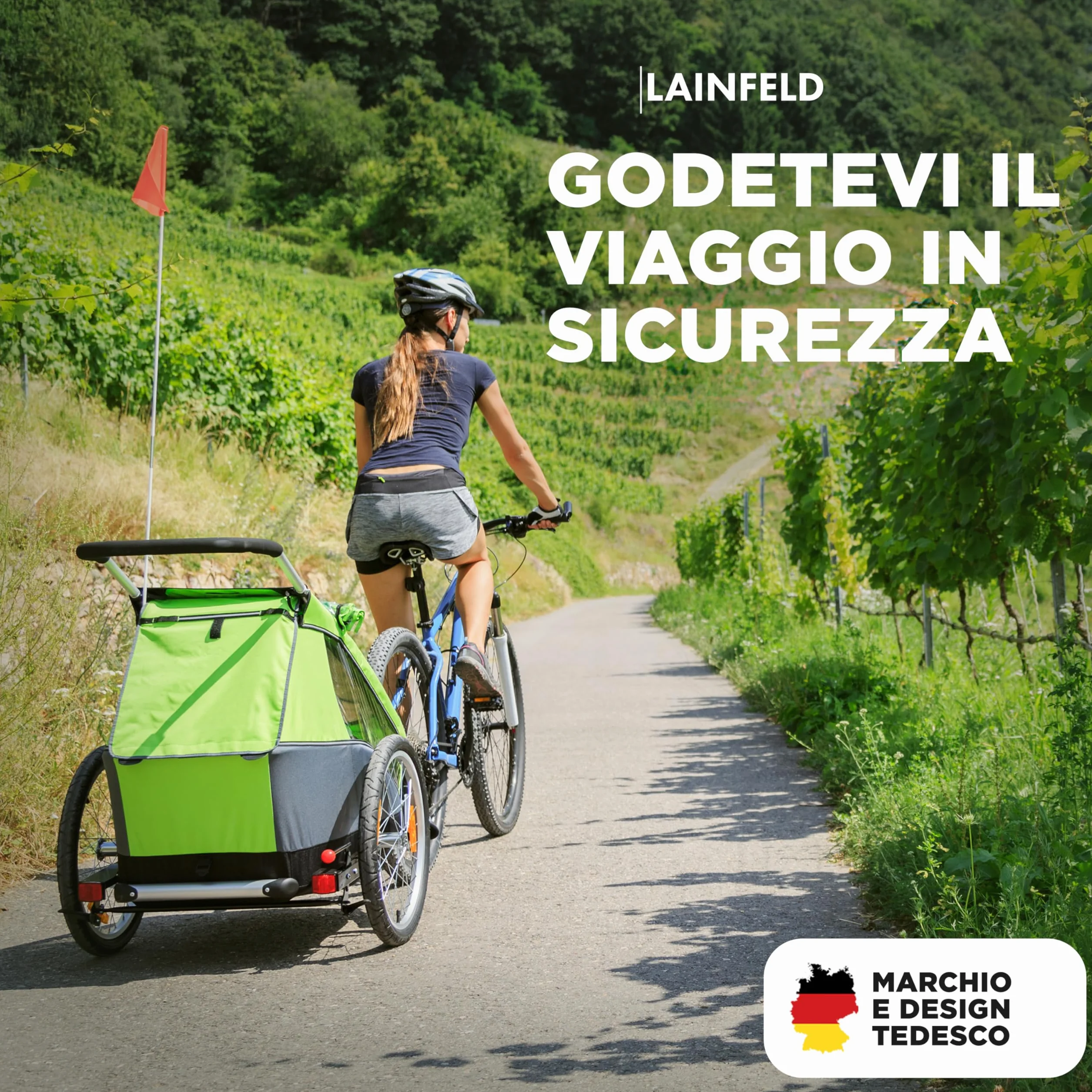 Attacco per rimorchio LAINFELD Thule Chariot Coaster bicicletta con perno di sicurezza