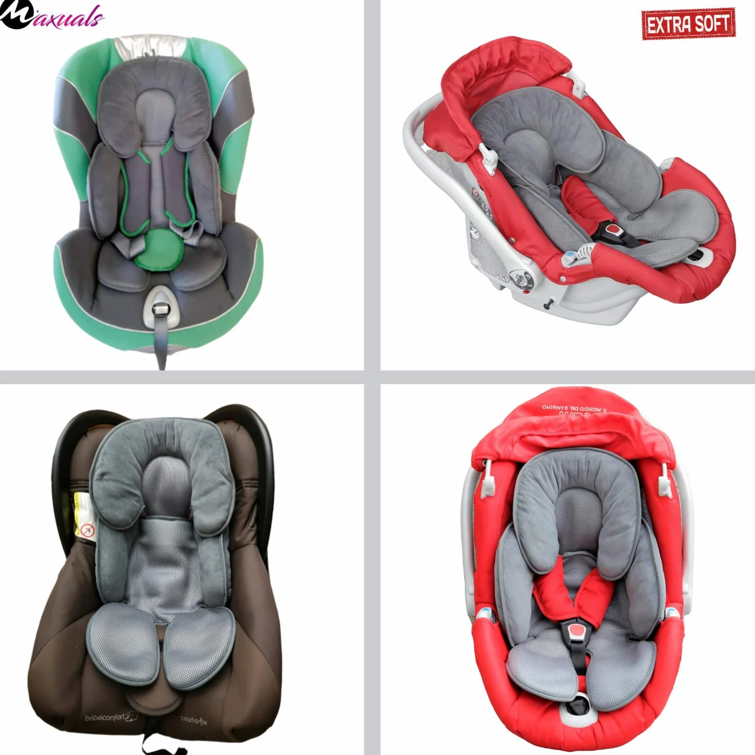 Riduttore Passeggino Universale Ovetto Neonato Cuscino Seggiolino Auto Culla Traspirante Leggero Protezione Testa Bimbo 0-12 Mesi