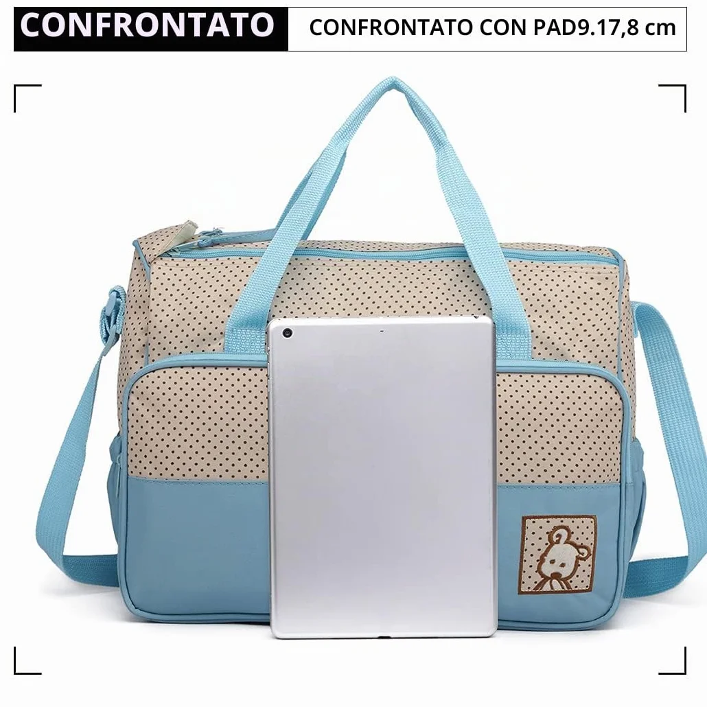 Miss Lulu Set Ospedale Parto 5 in 1 per Neonato - Kit Completo Maternità (Blu)