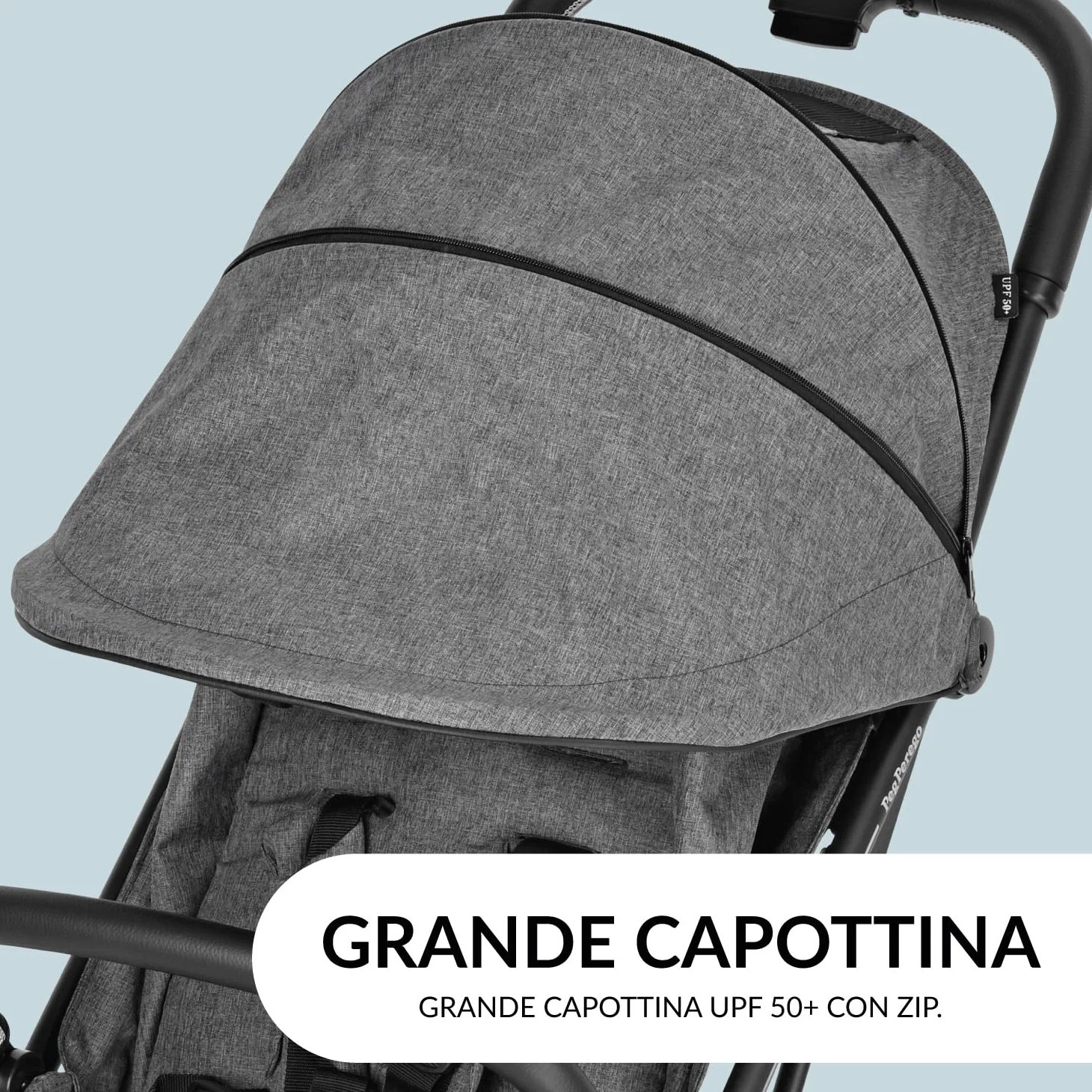 PEG Selfie Passeggino Leggero dalla Nascita fino a 22 kg (0 - 4 anni), Pieghevole e Compatto, Chiusura Automatica, Schienale Reclinabile, Capottina UPF 50+, Quarz