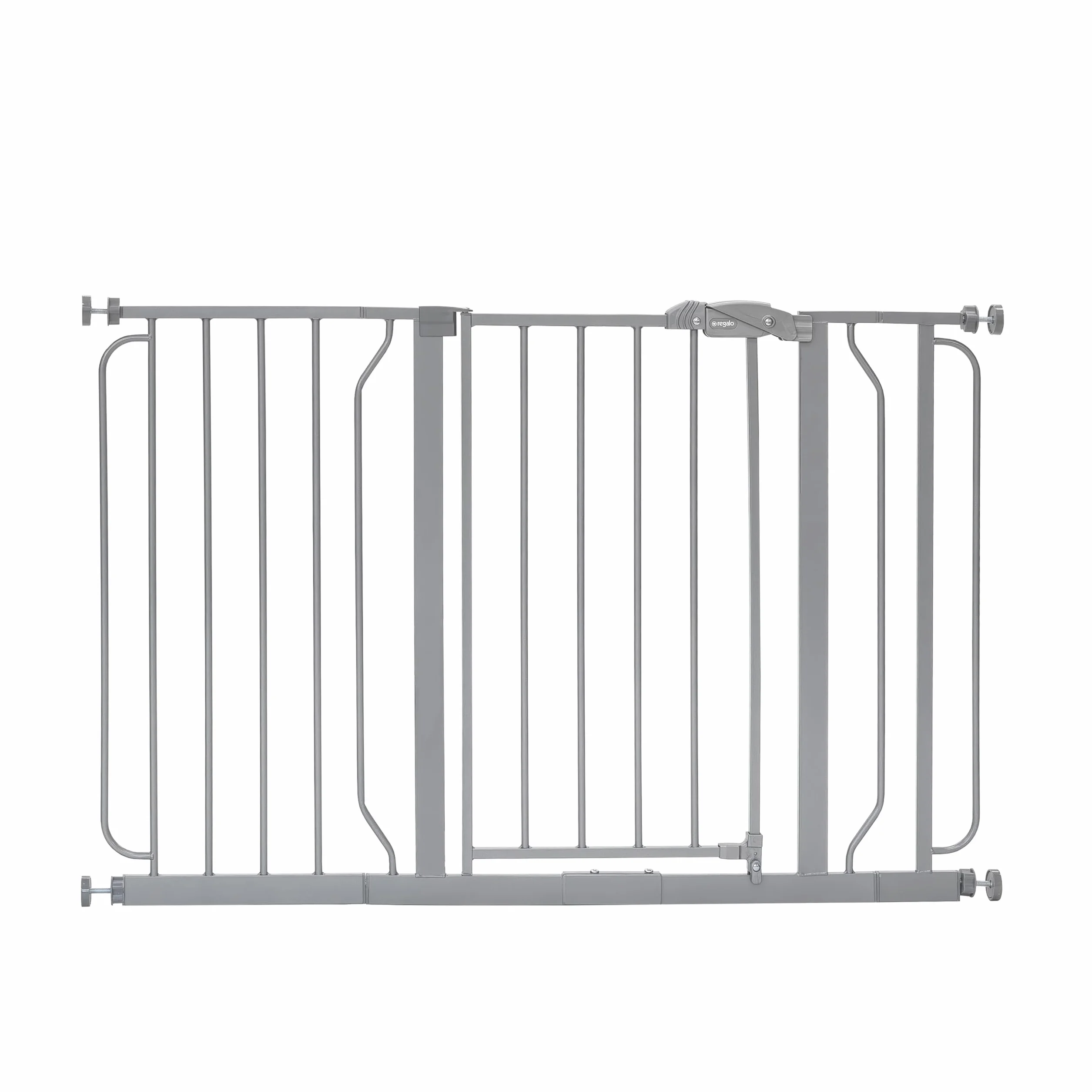 Regalo Safety Extra Wide Baby Gate for Doorways & Stairs, Fits 73.6-122cm, Pressure Mounted, Platinum